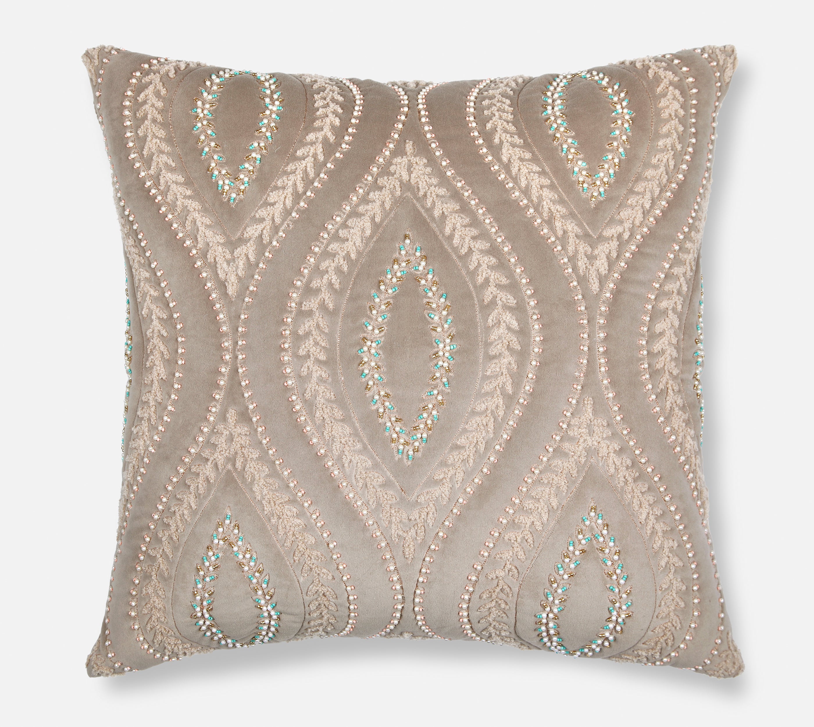 OPHELIA Beige Velvet Cushion Cover