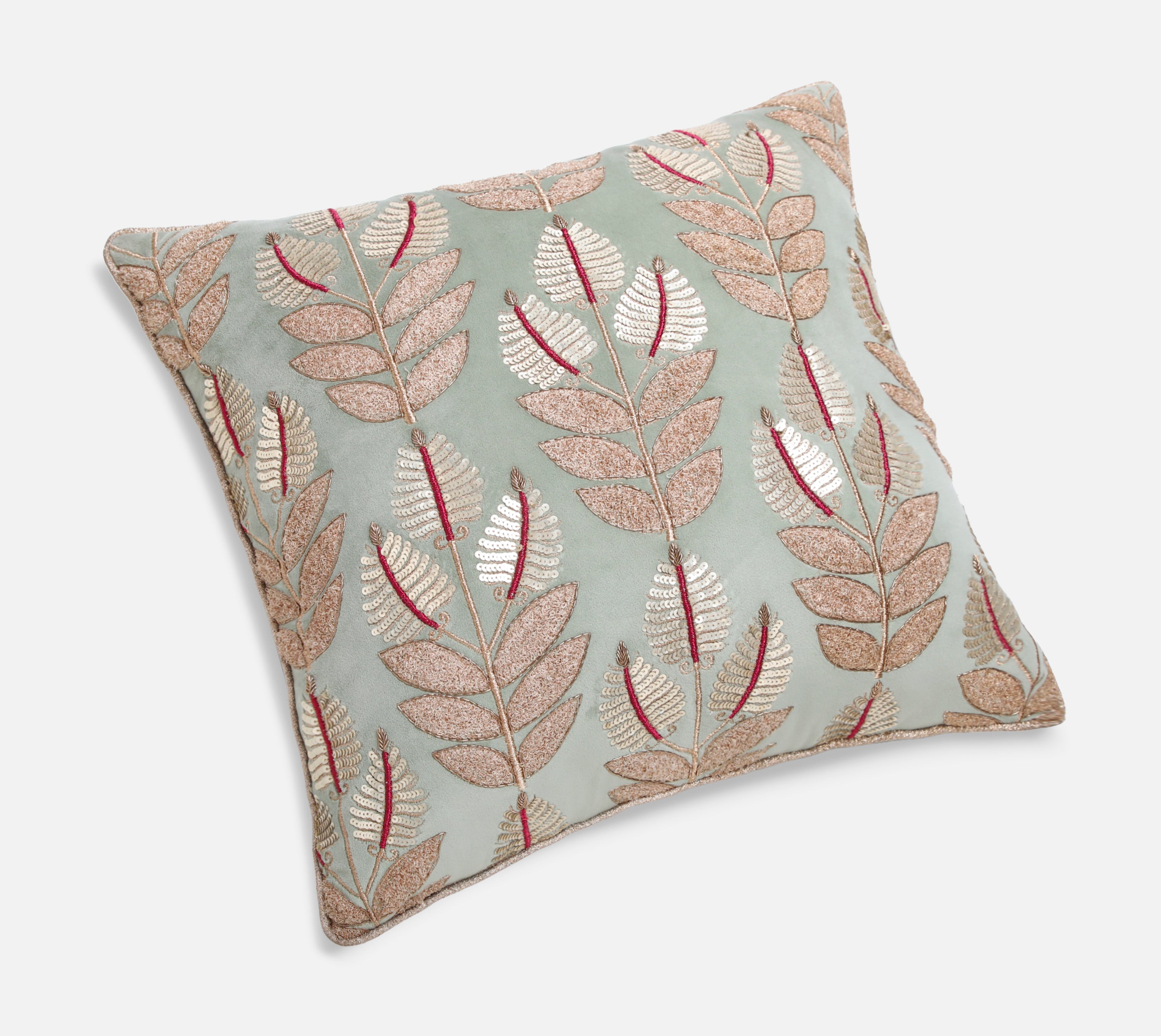 HERITAGE Sage Green Velvet Cushion Cover