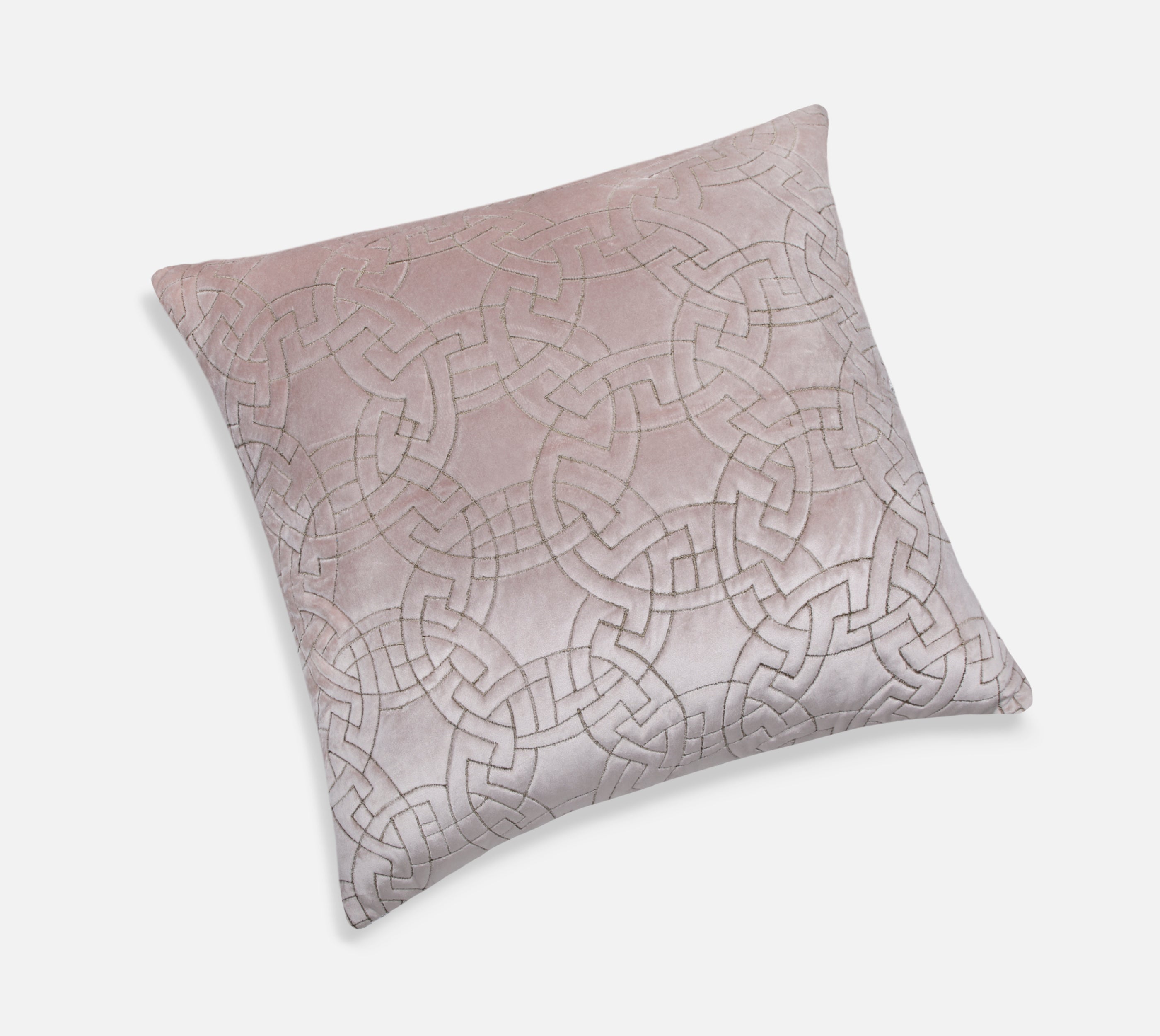 OPHELIA Pink Velvet Quilted Cushion Cover
