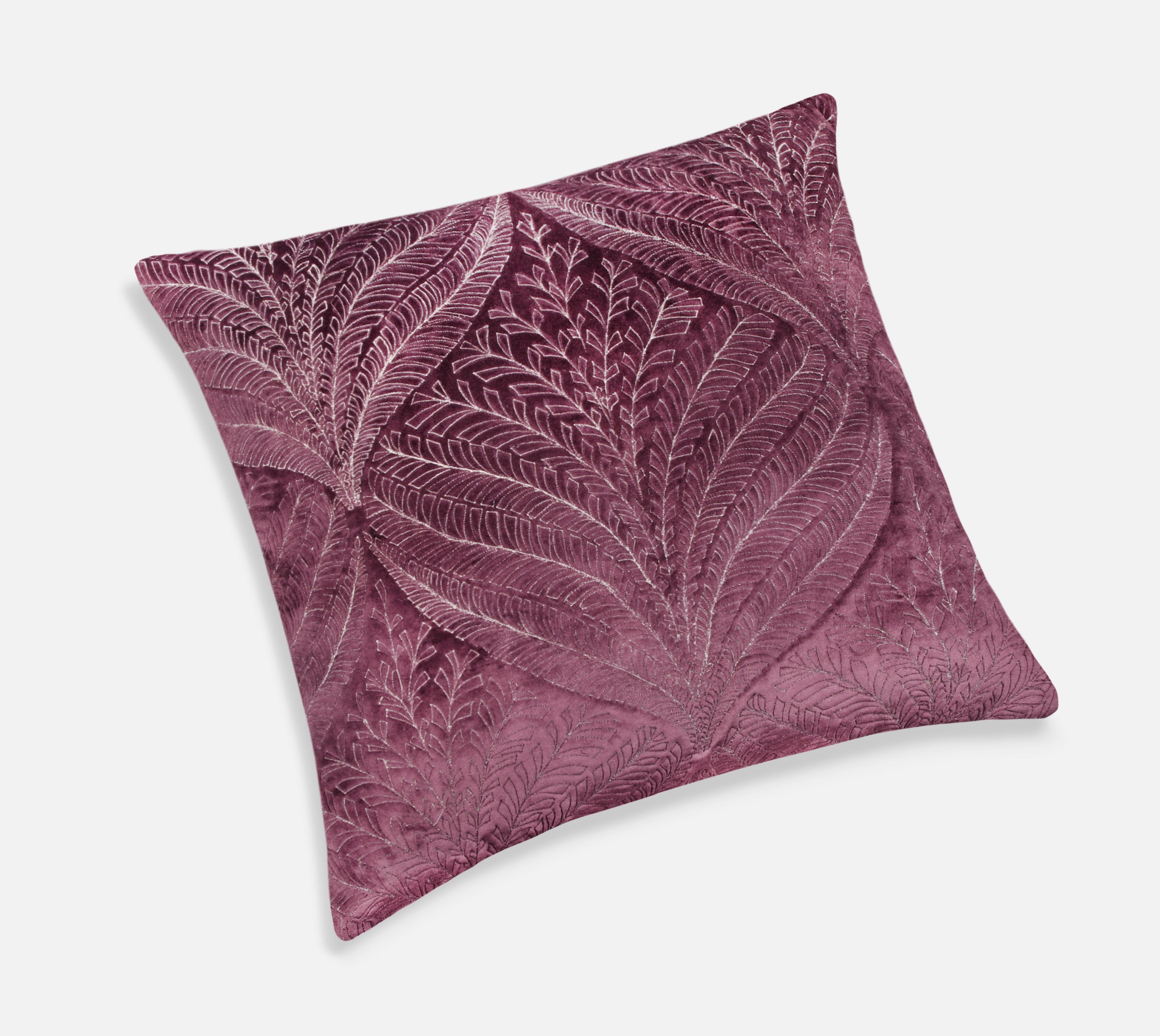 OPHELIA Purple Velvet Quilted Cushion Cover