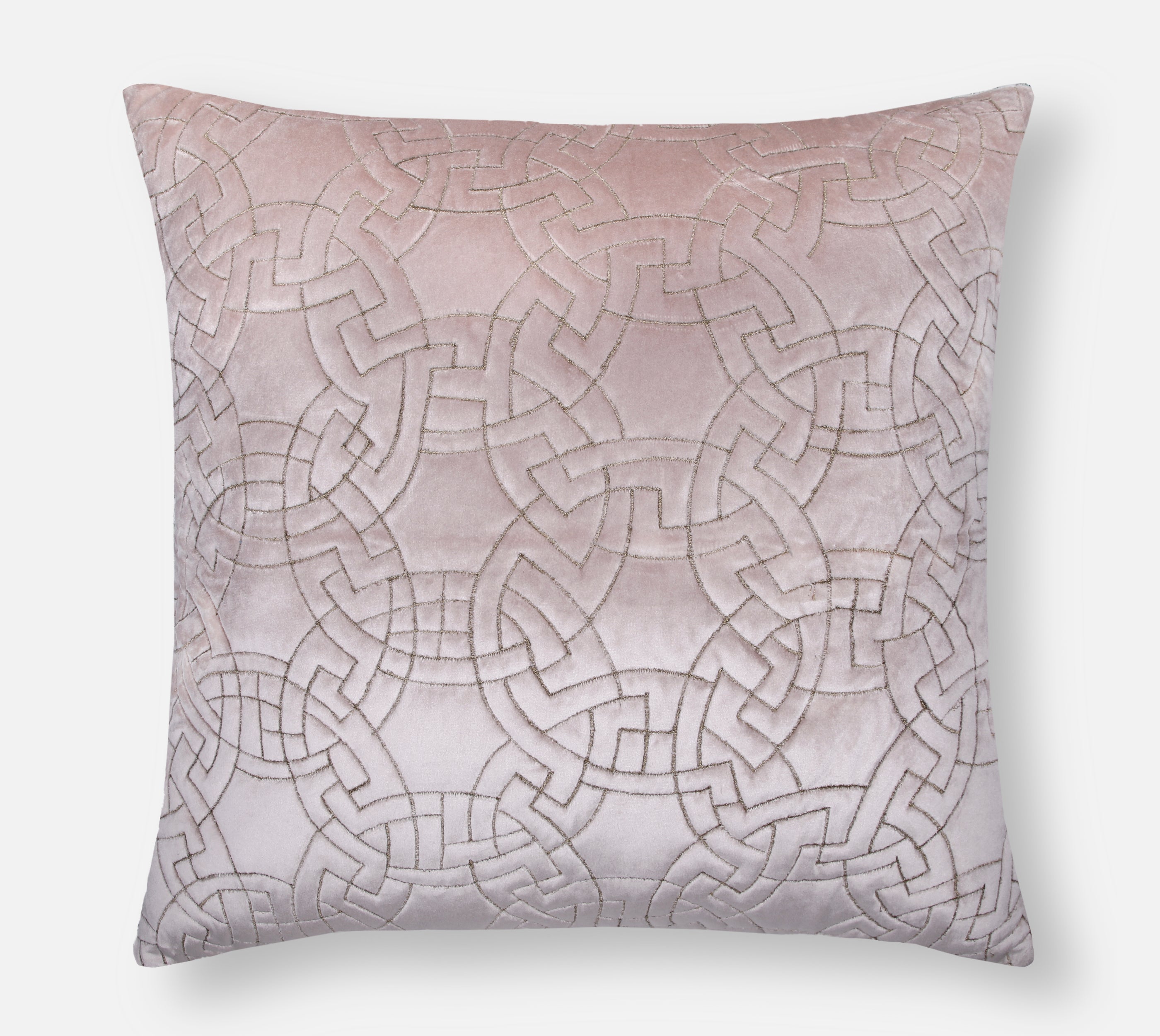 OPHELIA Pink Velvet Quilted Cushion Cover