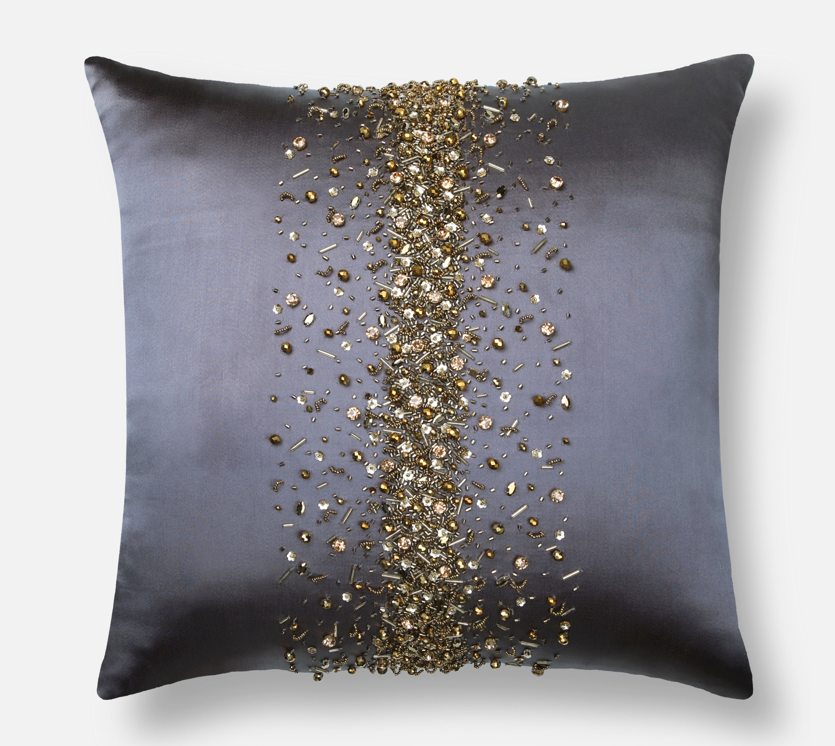 FLUTTER Grey Beaded Cushion Cover