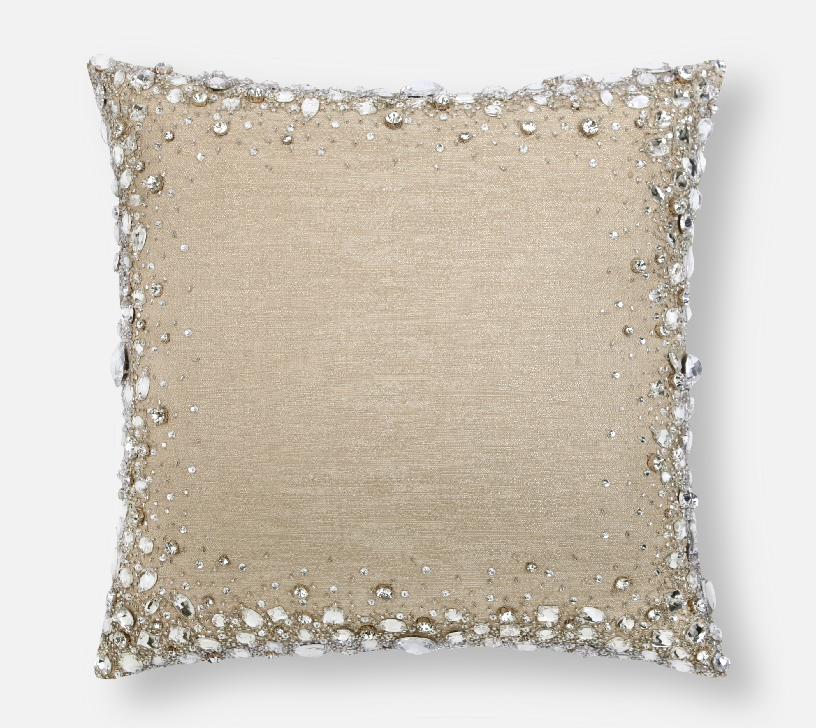 LUMIERE Beige Bling Cushion Cover