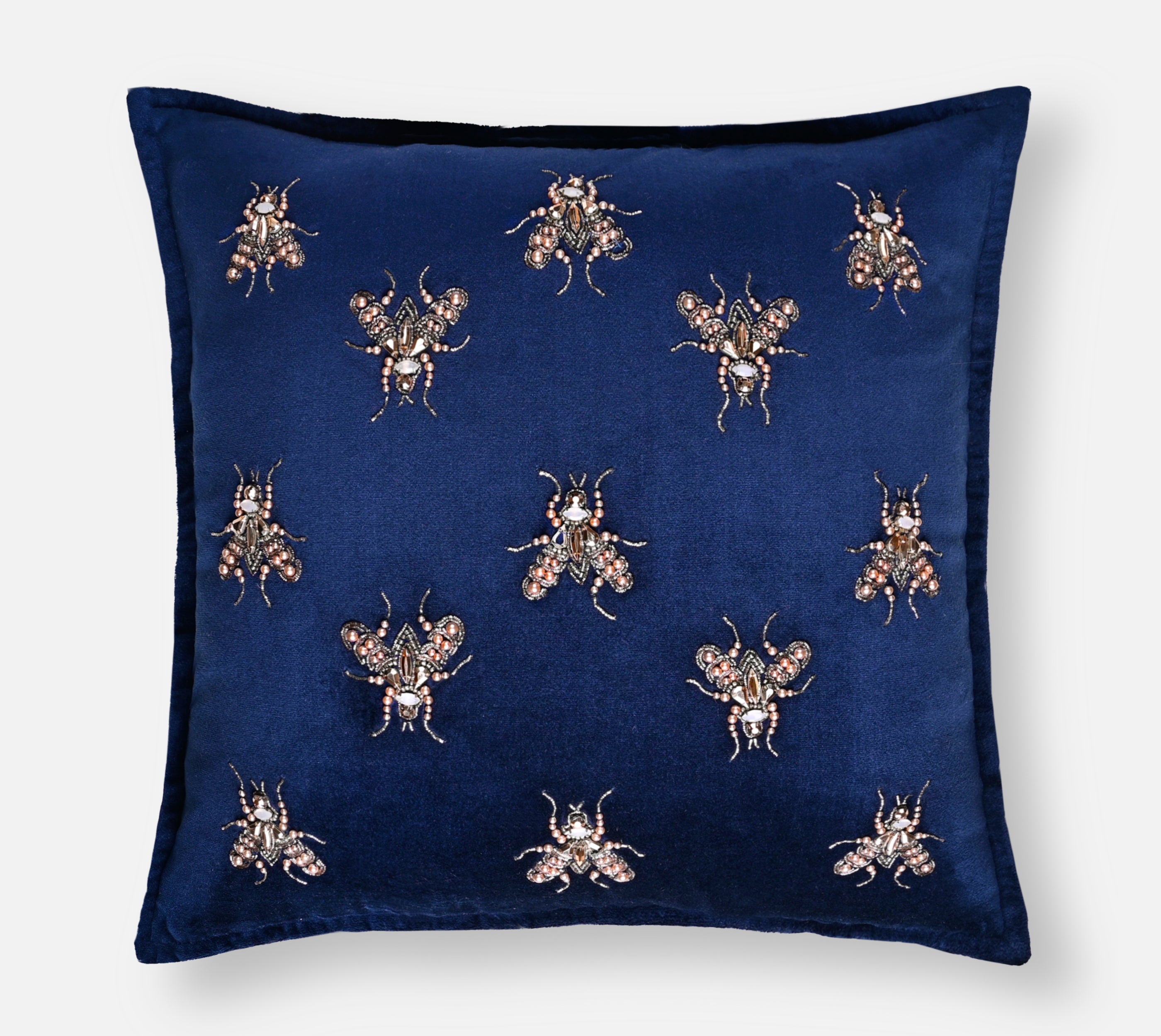 GRACE Navy Blue Velvet Cushion Cover