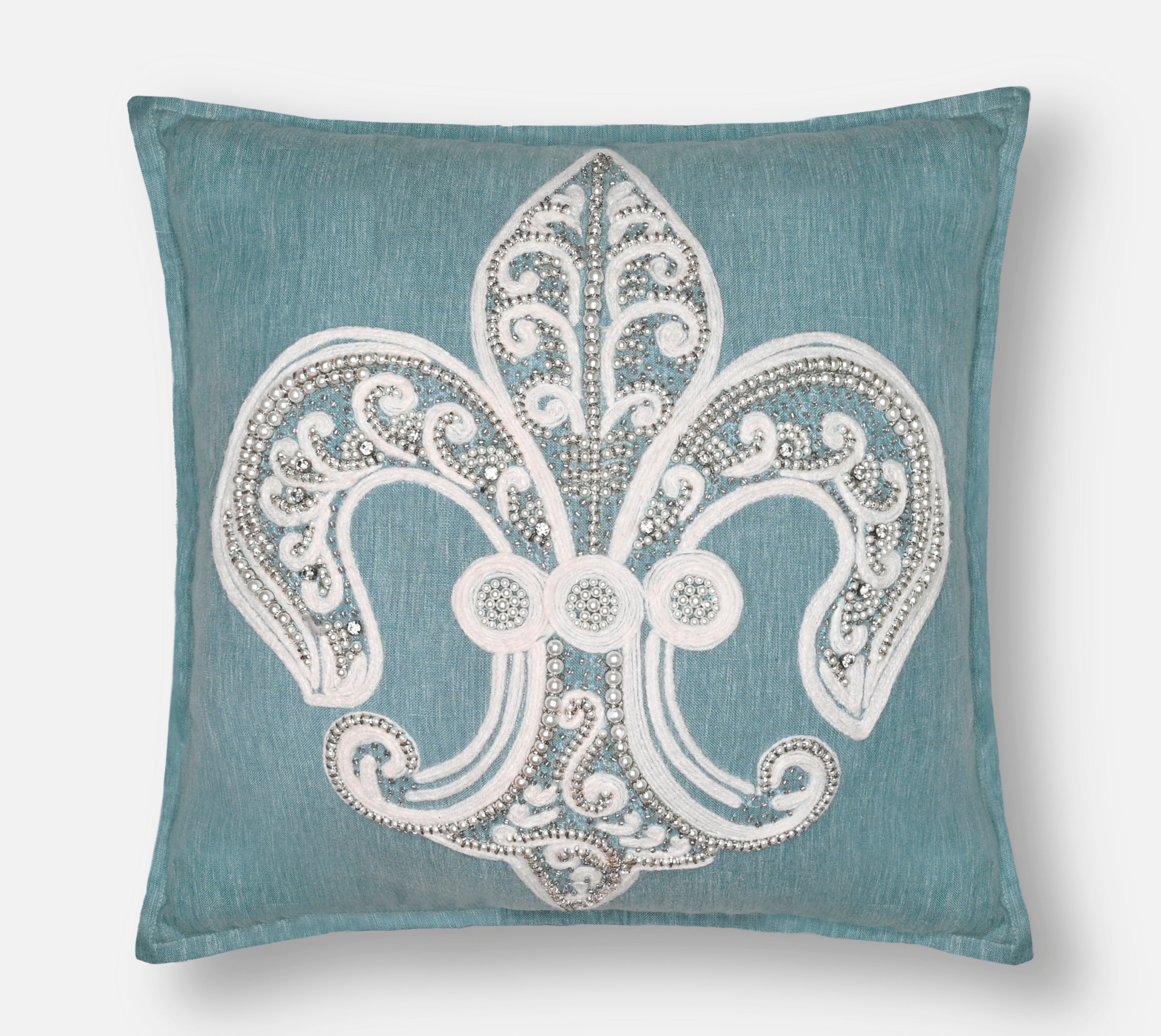 PALASH Blue Linen Cushion Cover