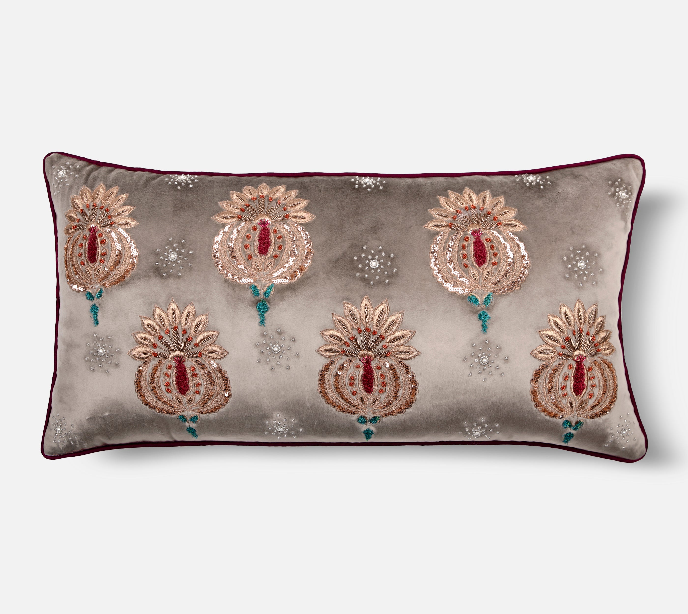 HERITAGE Grey Velvet Cushion Cover