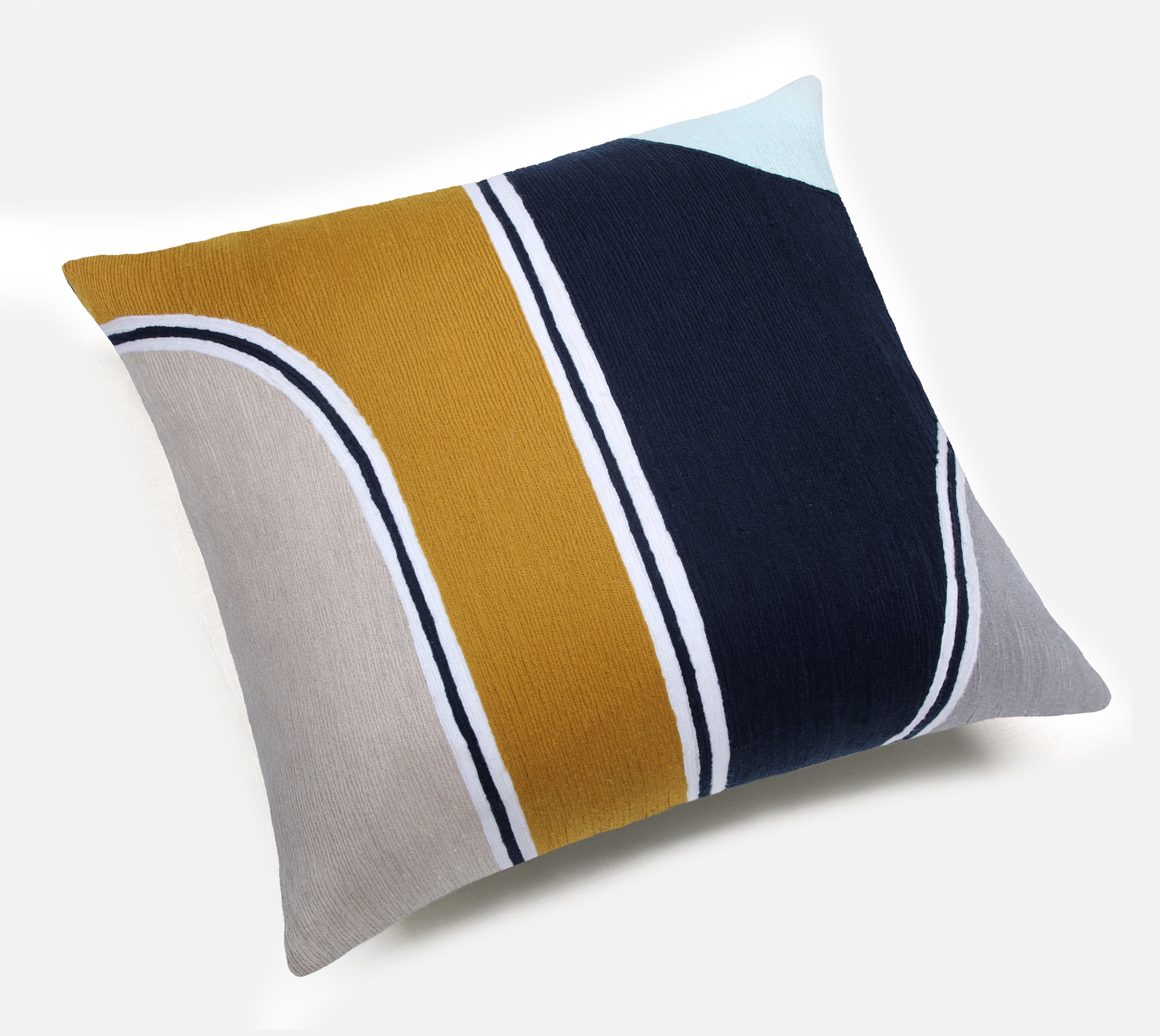 MARISOL Mustard Navy Cushion Cover