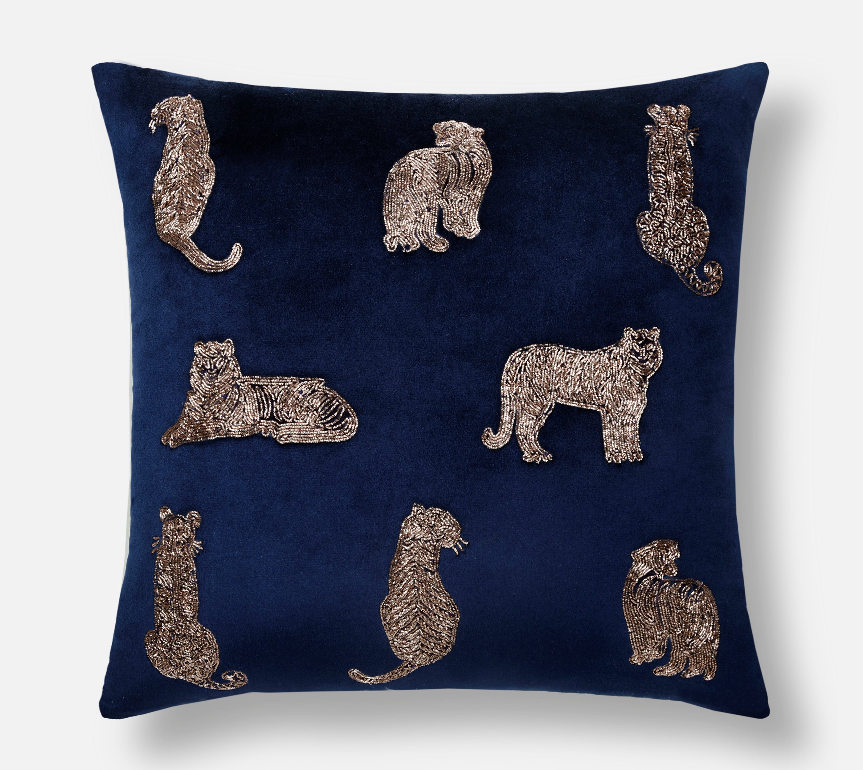 NARGIS Navy Blue Velvet Cushion Cover