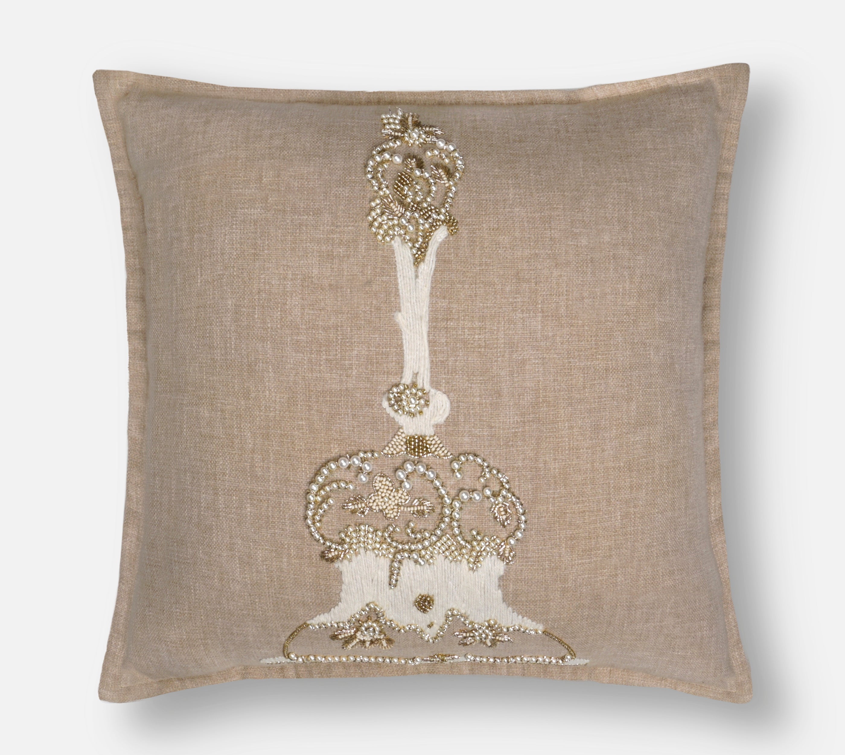 PALASH Beige Cotton Cushion Cover