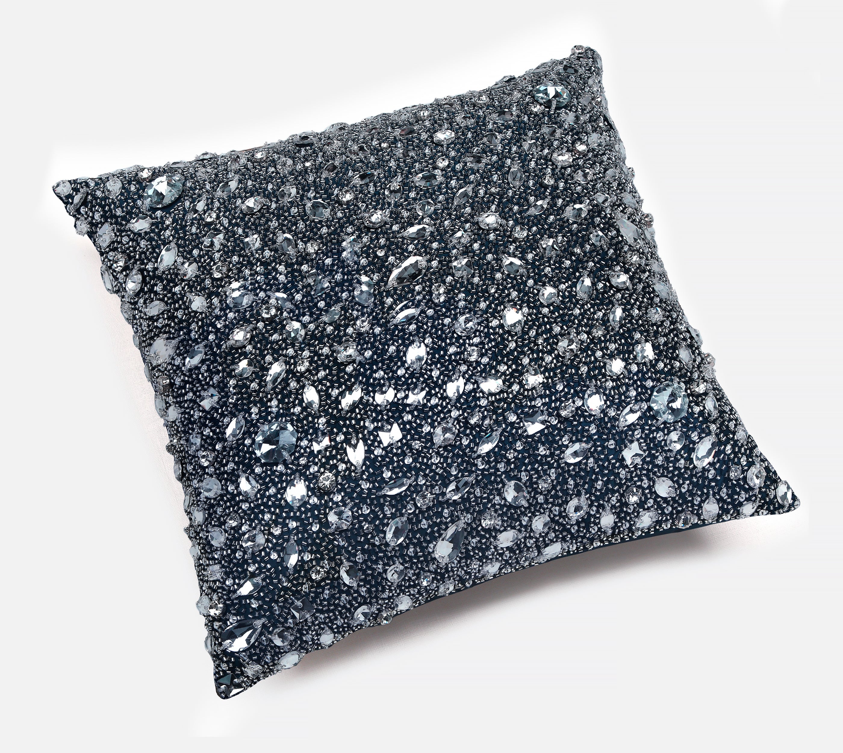 FORTUNE Navy Blue Bling Cushion Cover