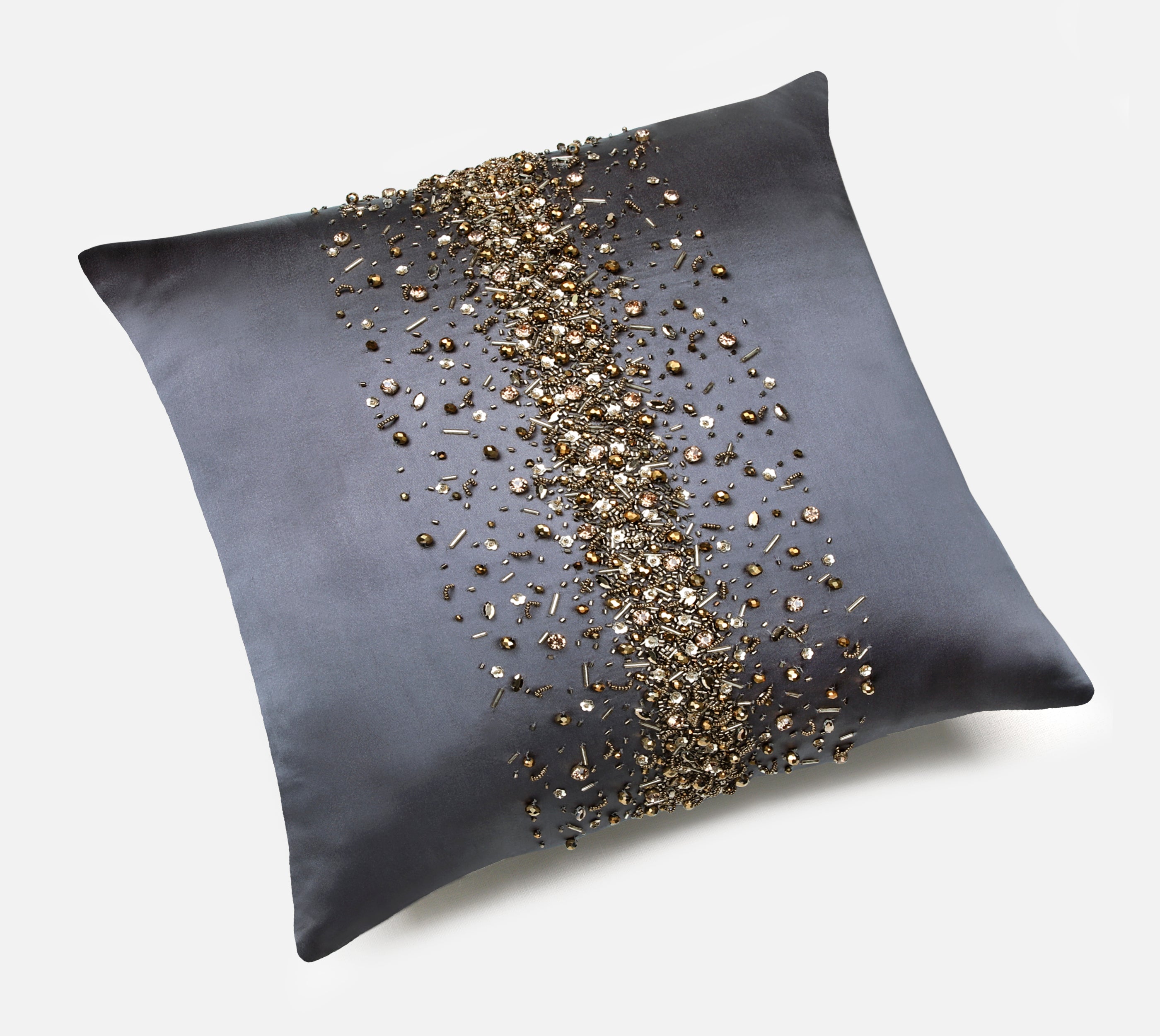 FLUTTER Grey Beaded Cushion Cover