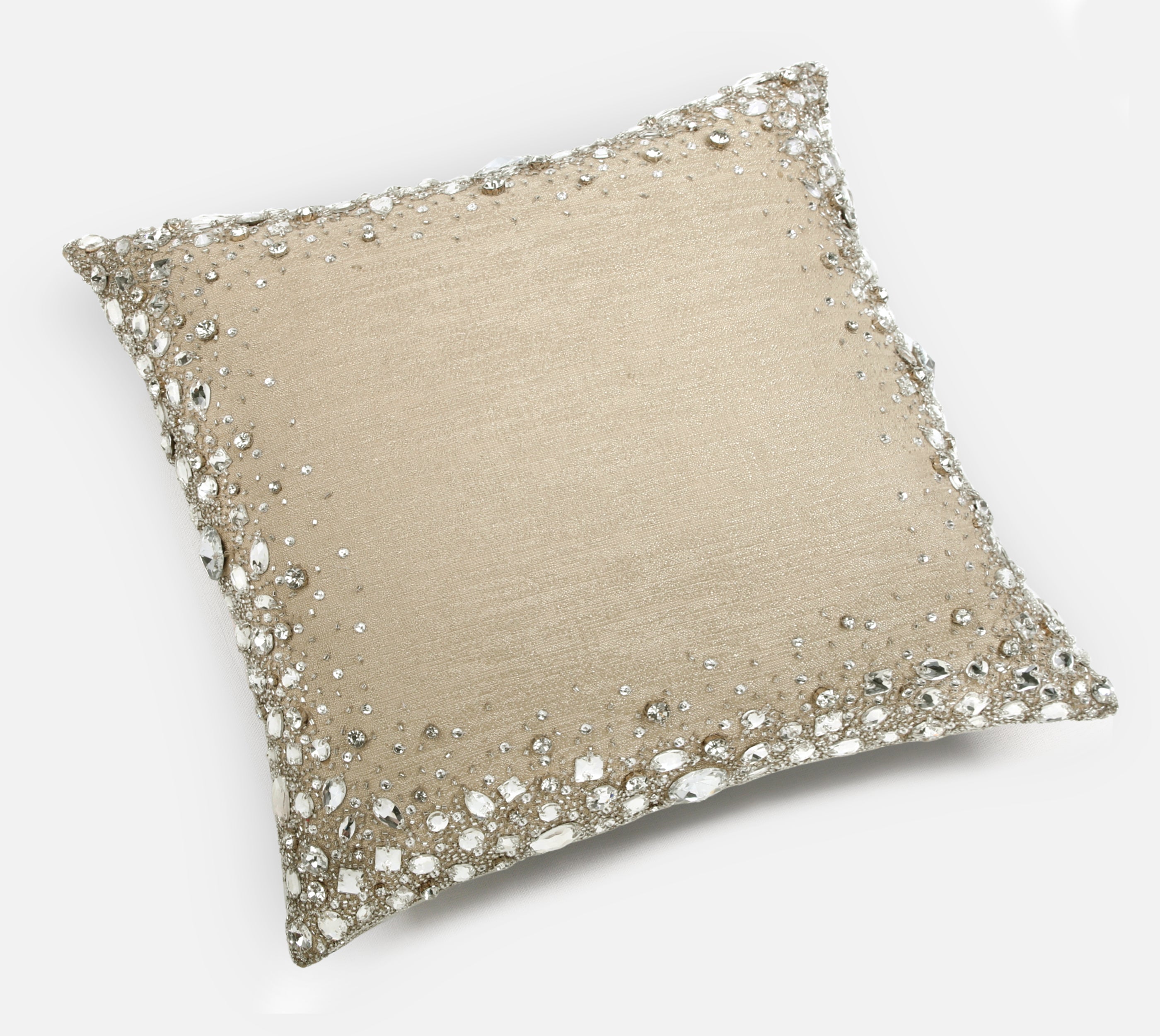 LUMIERE Beige Bling Cushion Cover