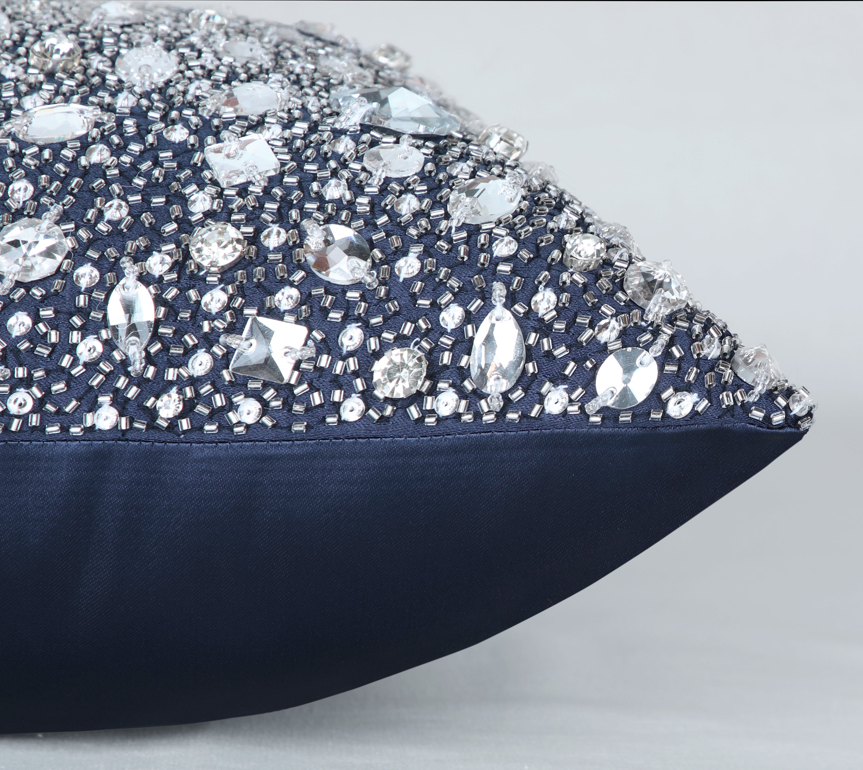 FORTUNE Navy Blue Bling Cushion Cover