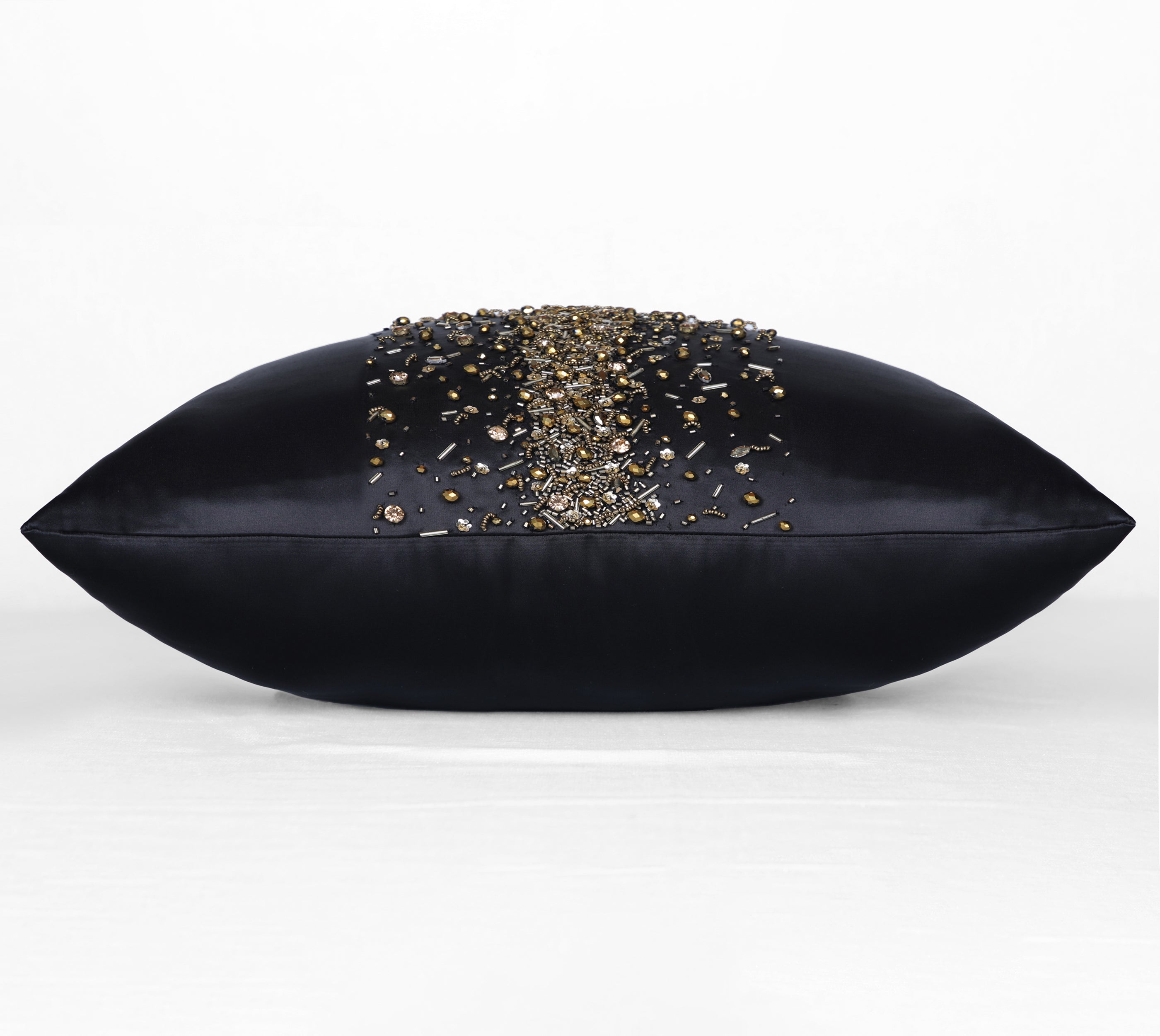 FLUTTER Black Beaded Cushion Cover