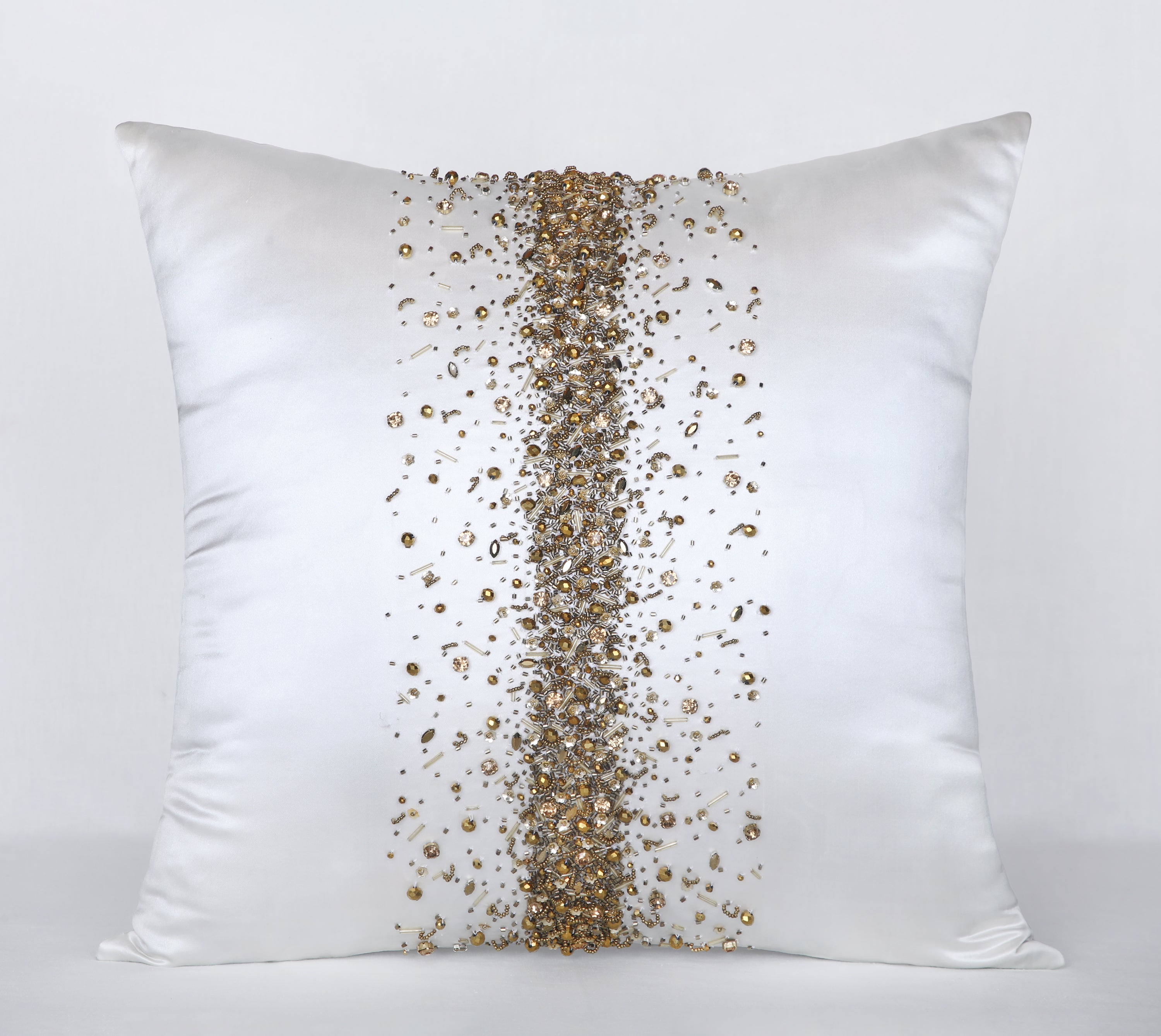 FLUTTER White Beaded Cushion Cover