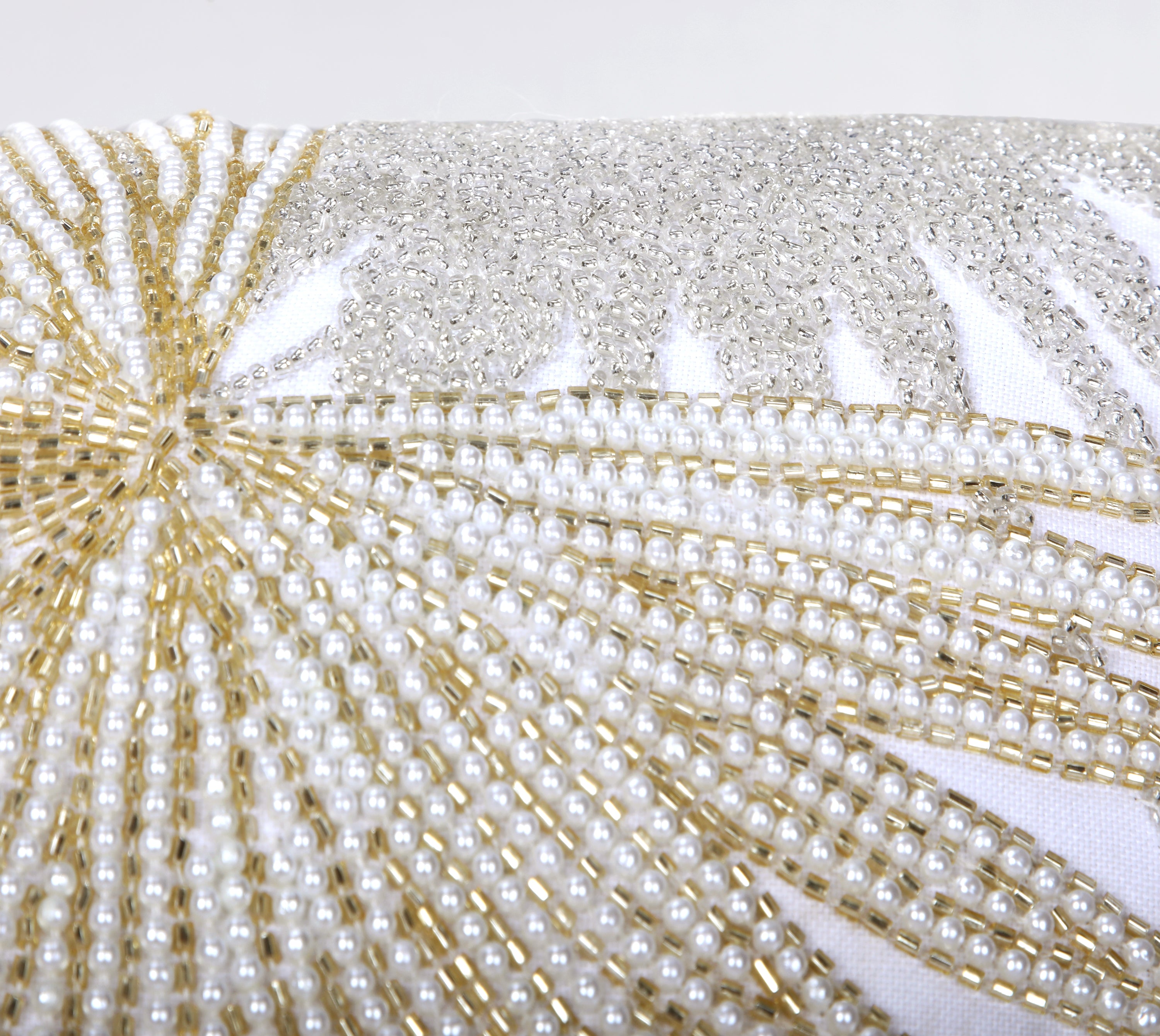 CORDELIA Off white Beaded Cushion Cover
