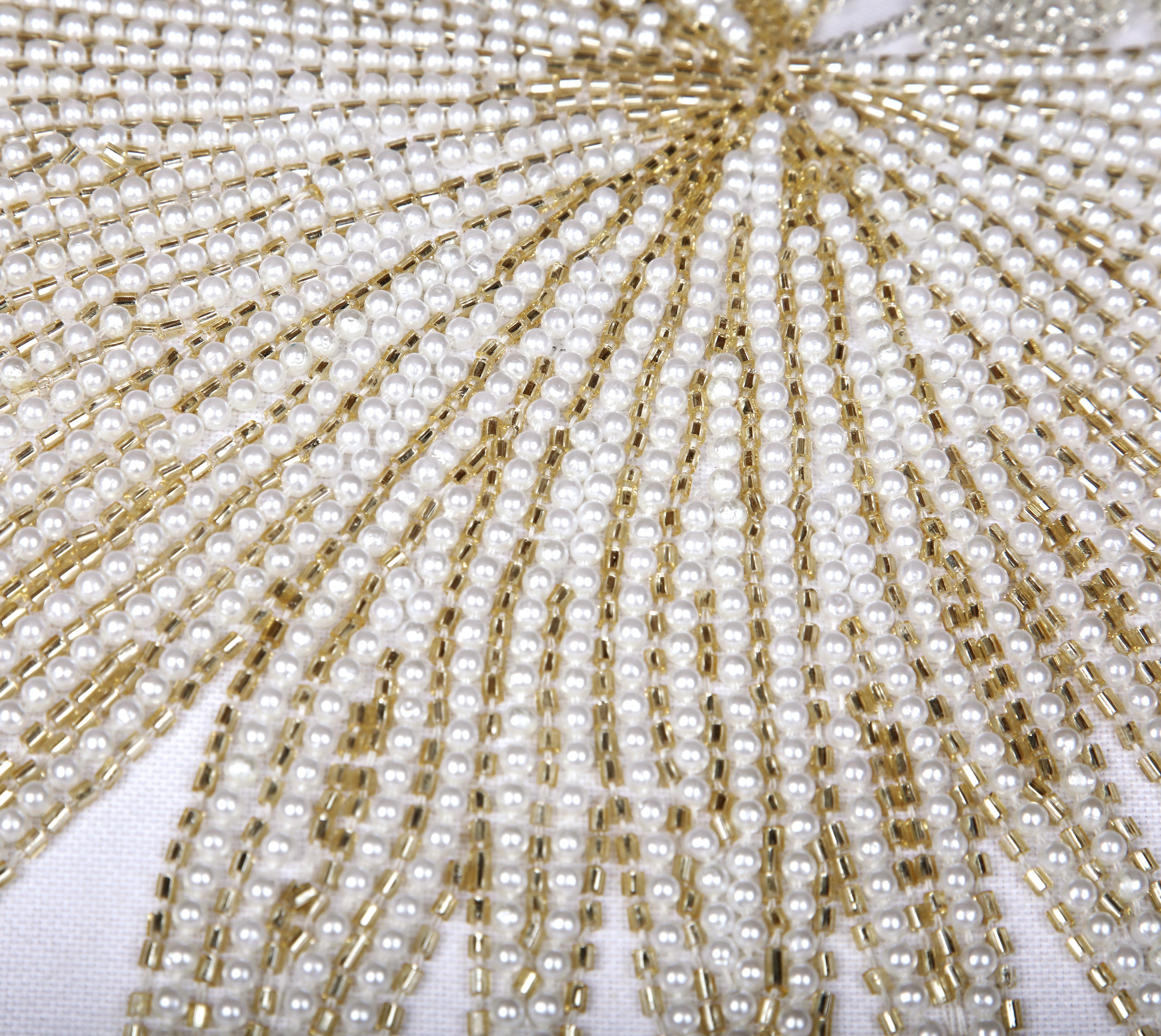 CORDELIA Off white Beaded Cushion Cover