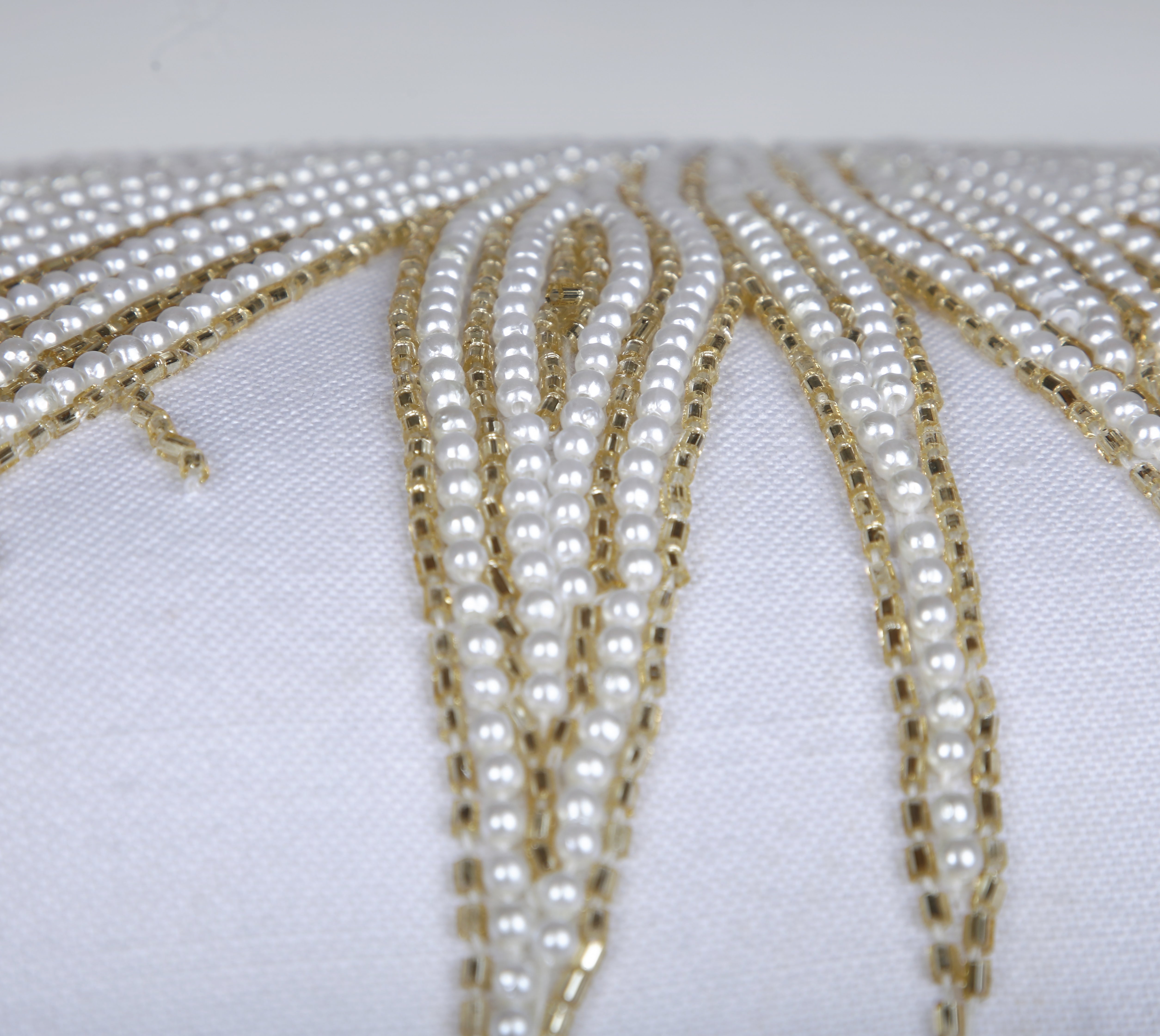 CORDELIA Off white Beaded Cushion Cover
