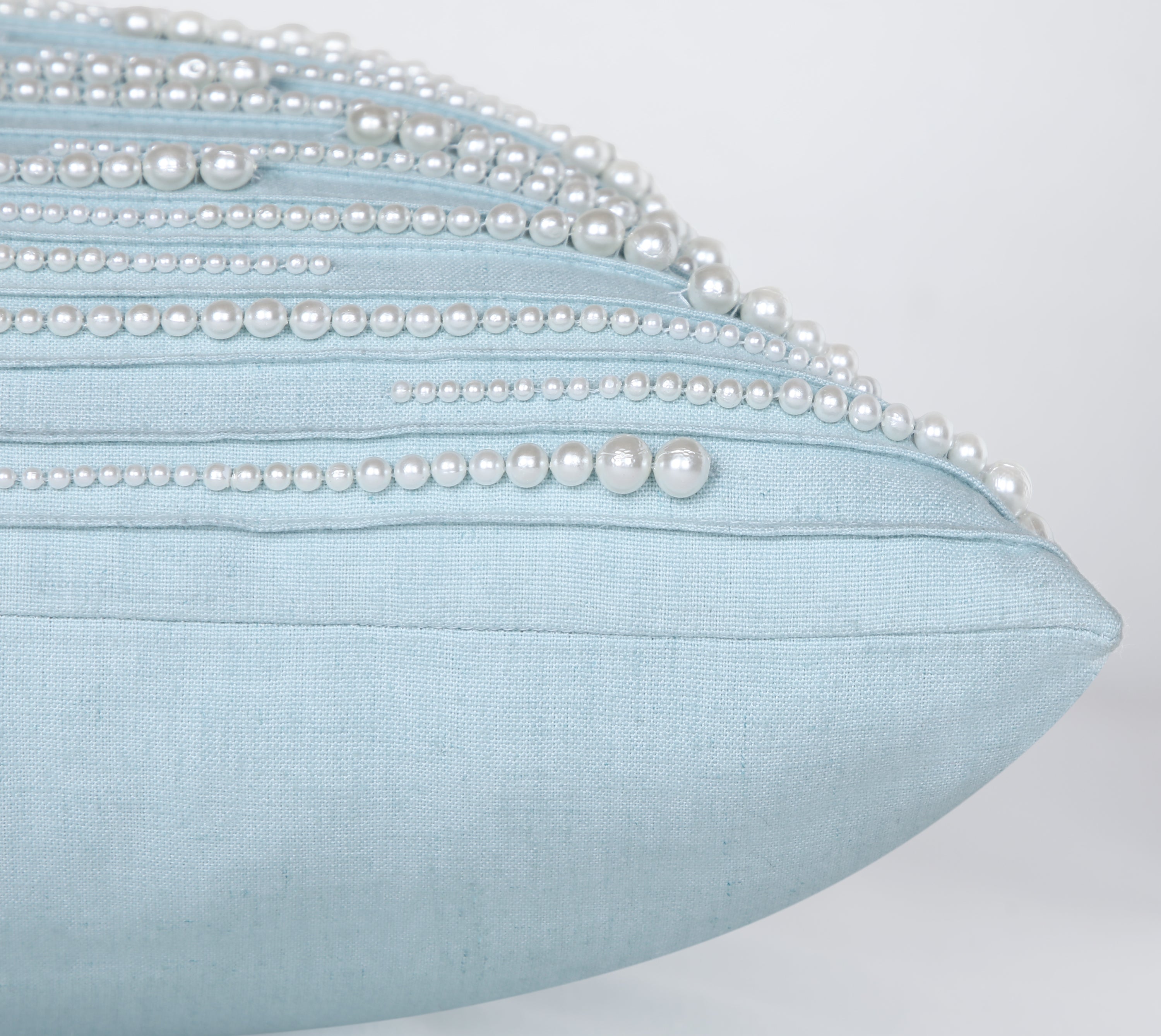 ORIENT Light Blue Linen Cotton Cushion Cover