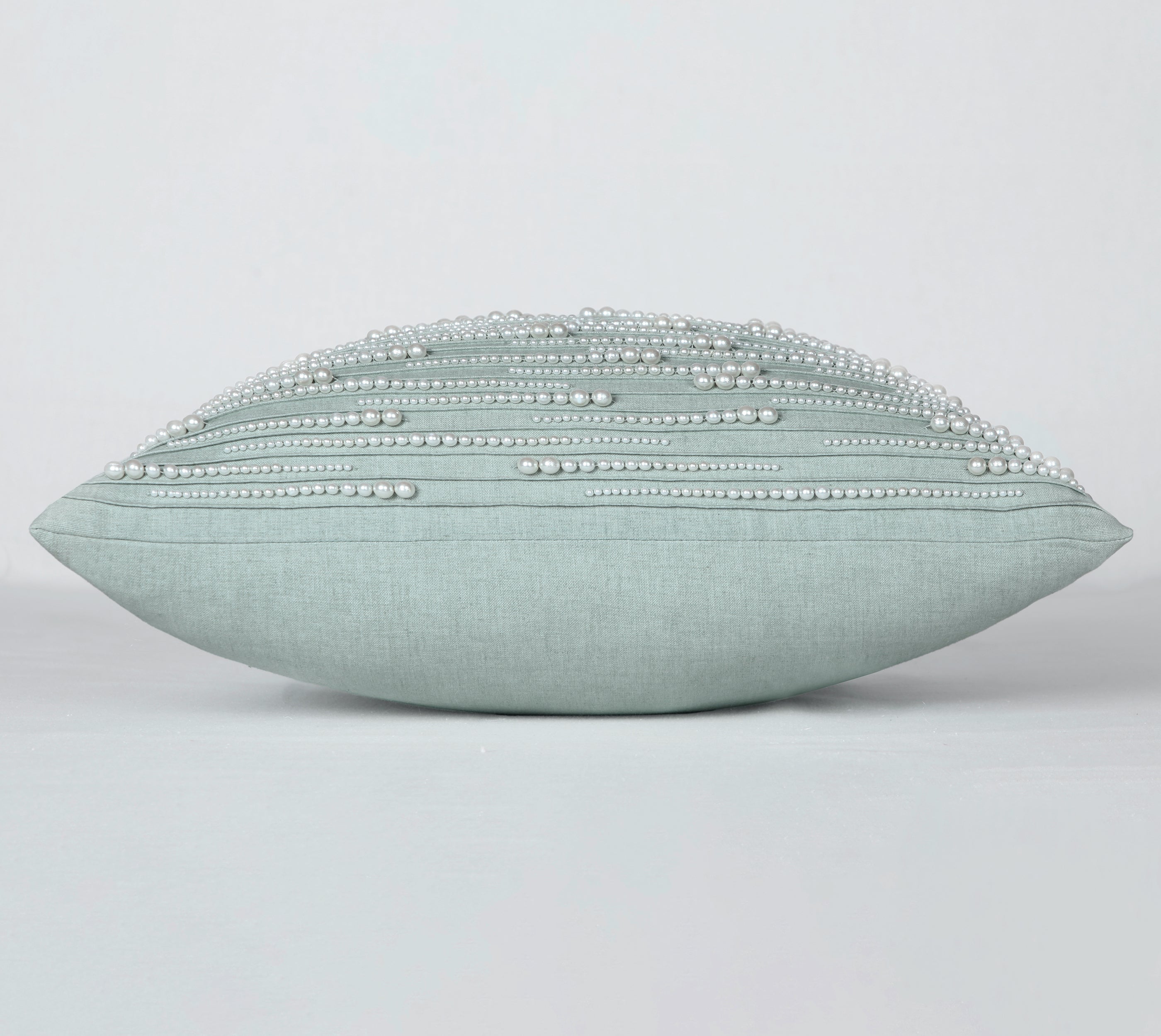 ORIENT Light Green Linen Cotton Cushion Cover