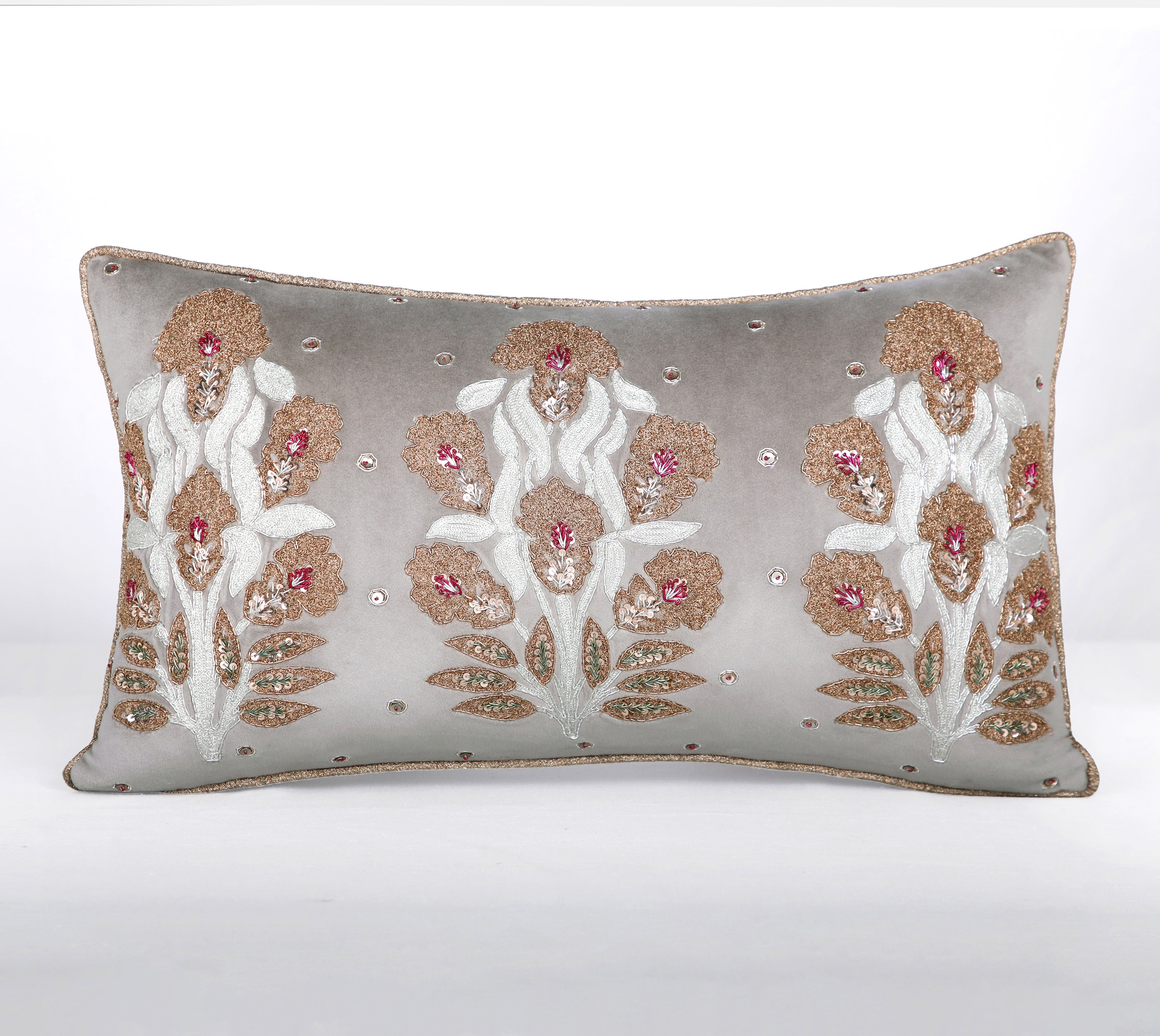 HERITAGE Grey Velvet Cushion Cover