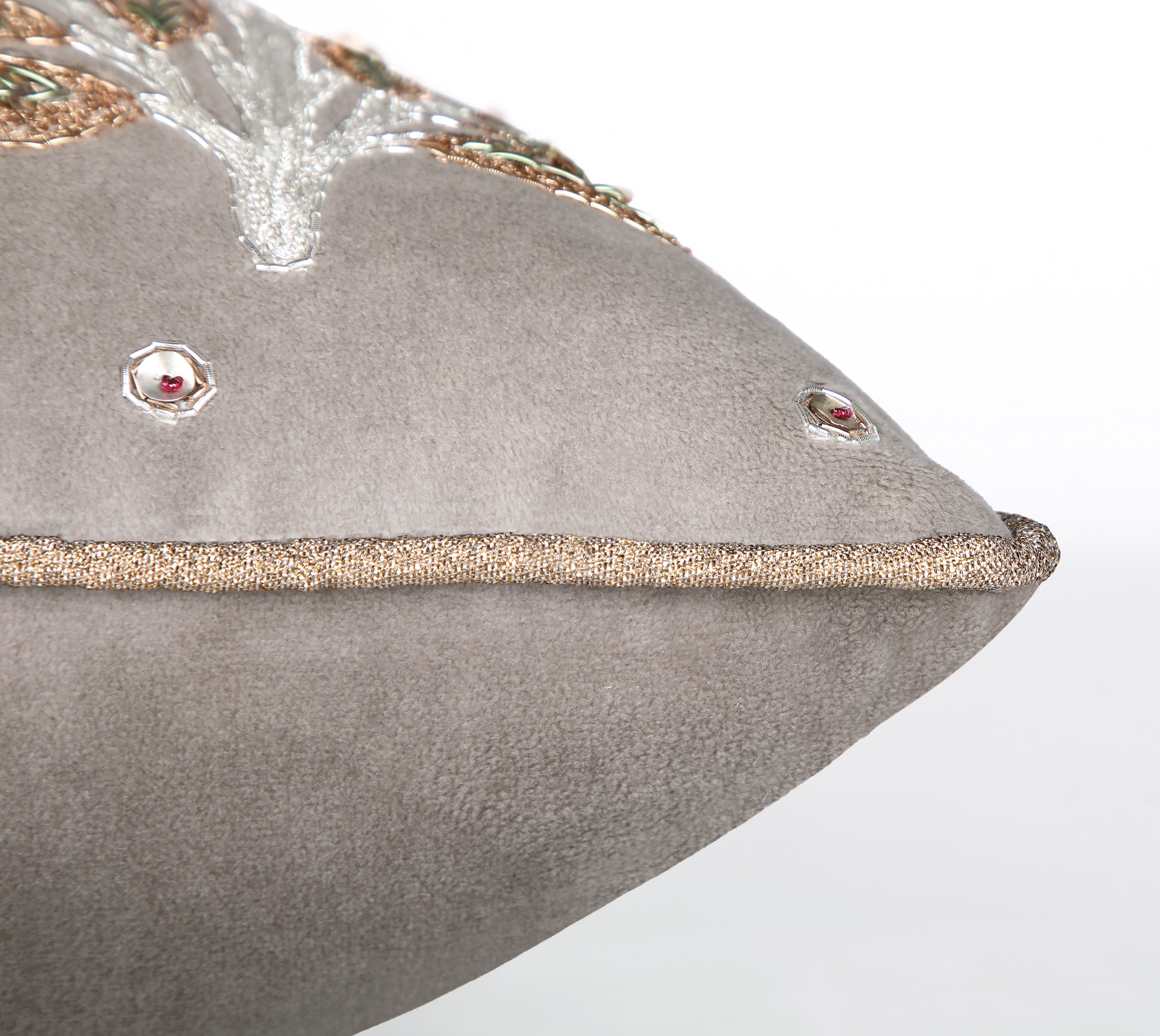 HERITAGE Grey Velvet Cushion Cover