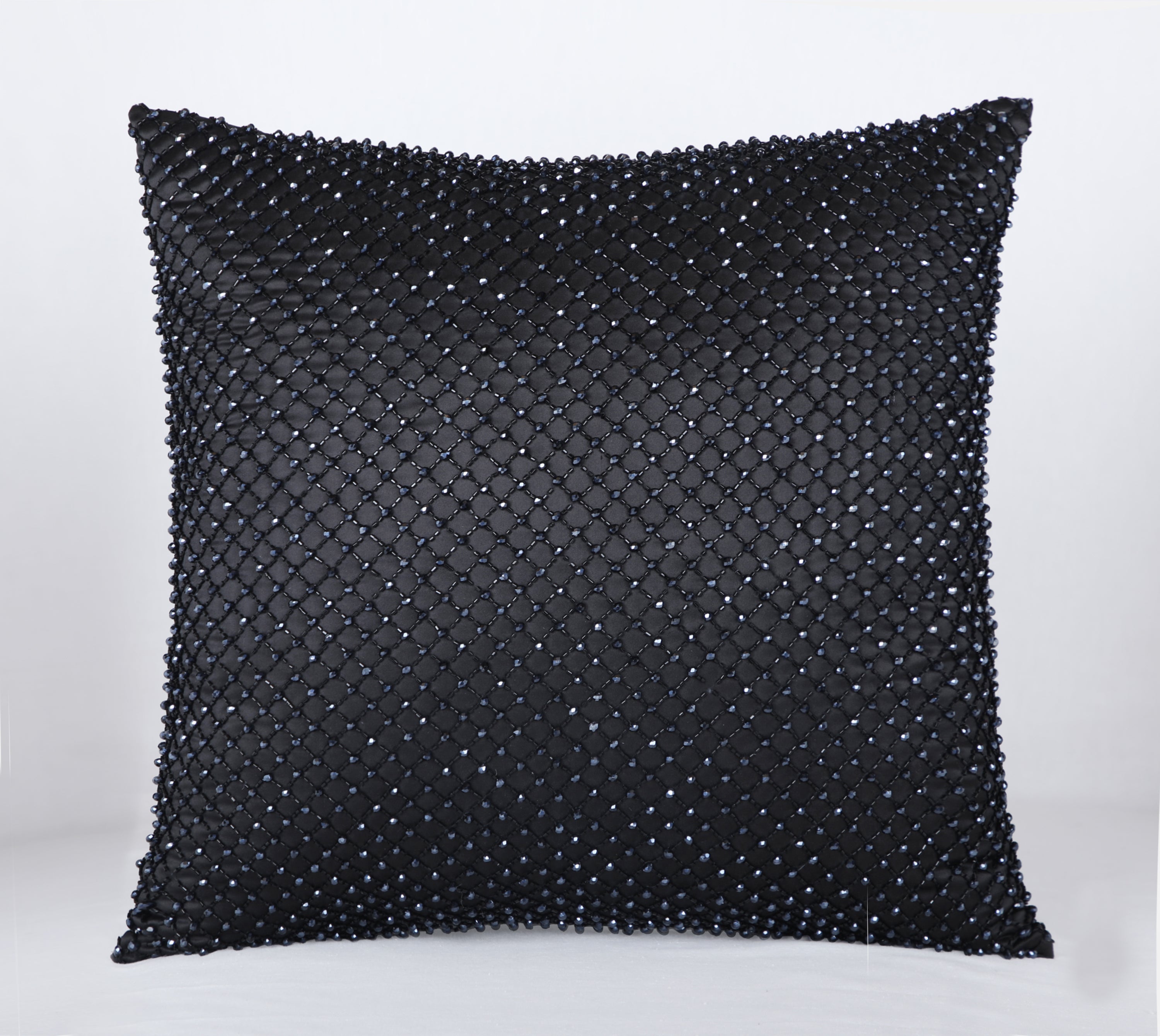 MIDAS Black Beaded Cushion Cover