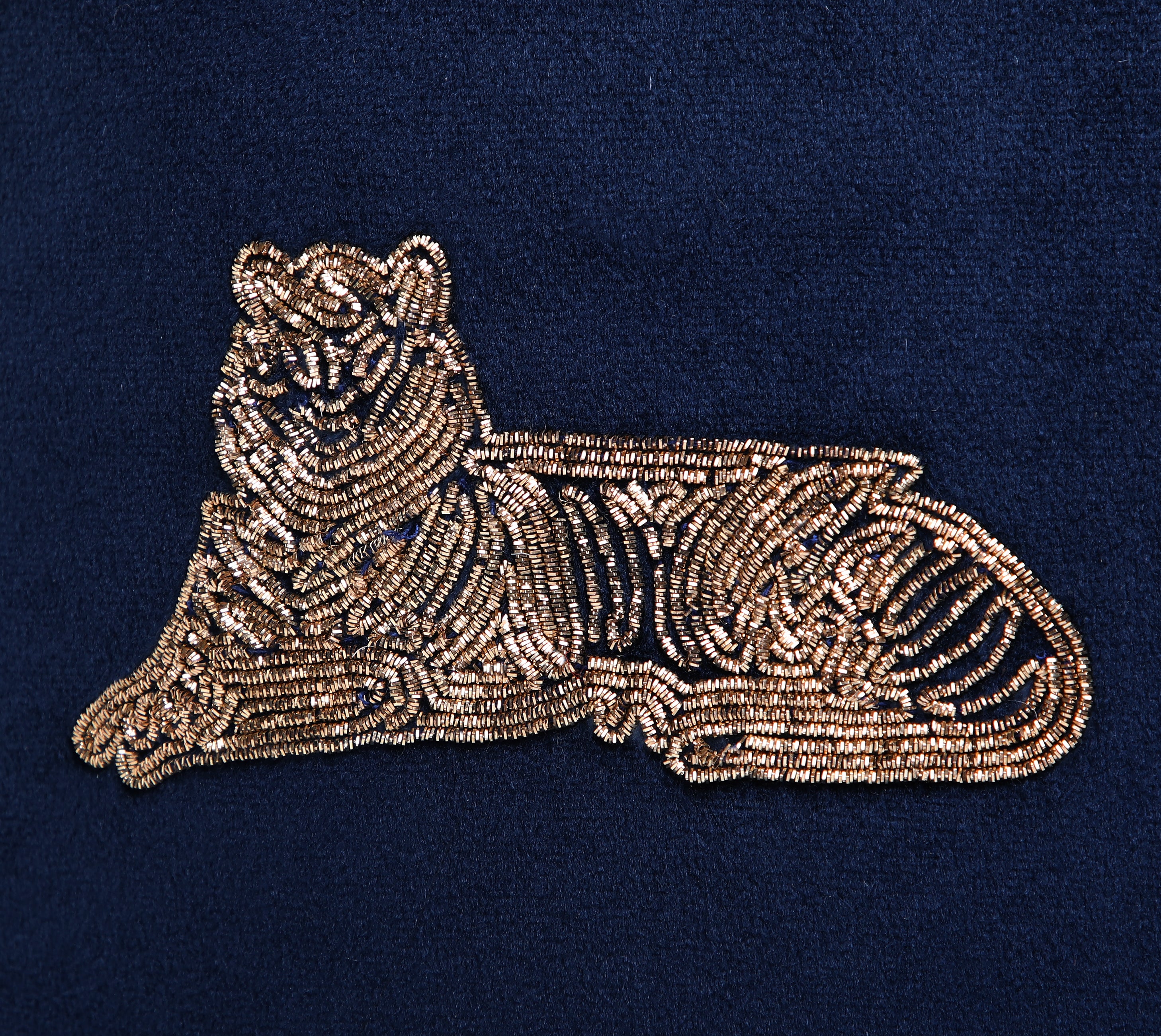 NARGIS Navy Blue Velvet Cushion Cover