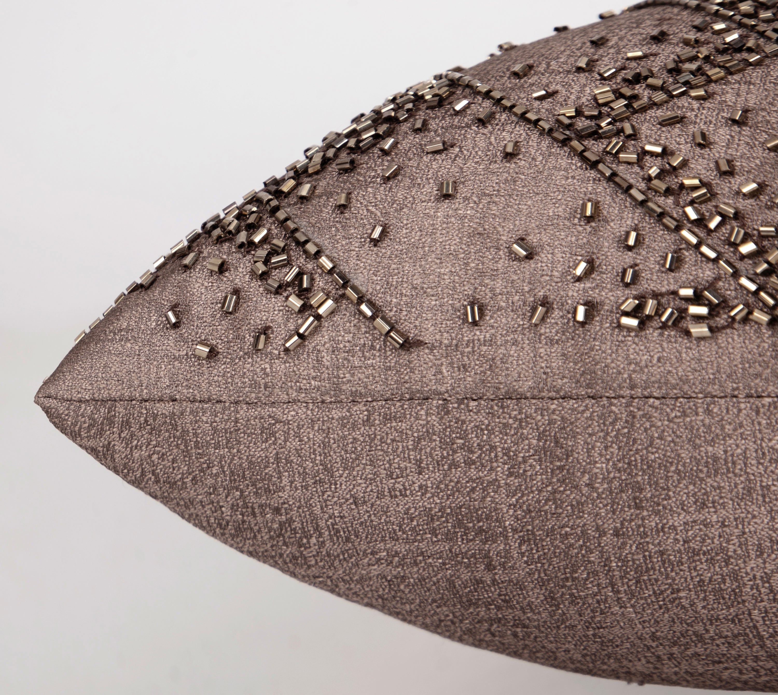 MIDAS Brown Beaded Cushion Cover