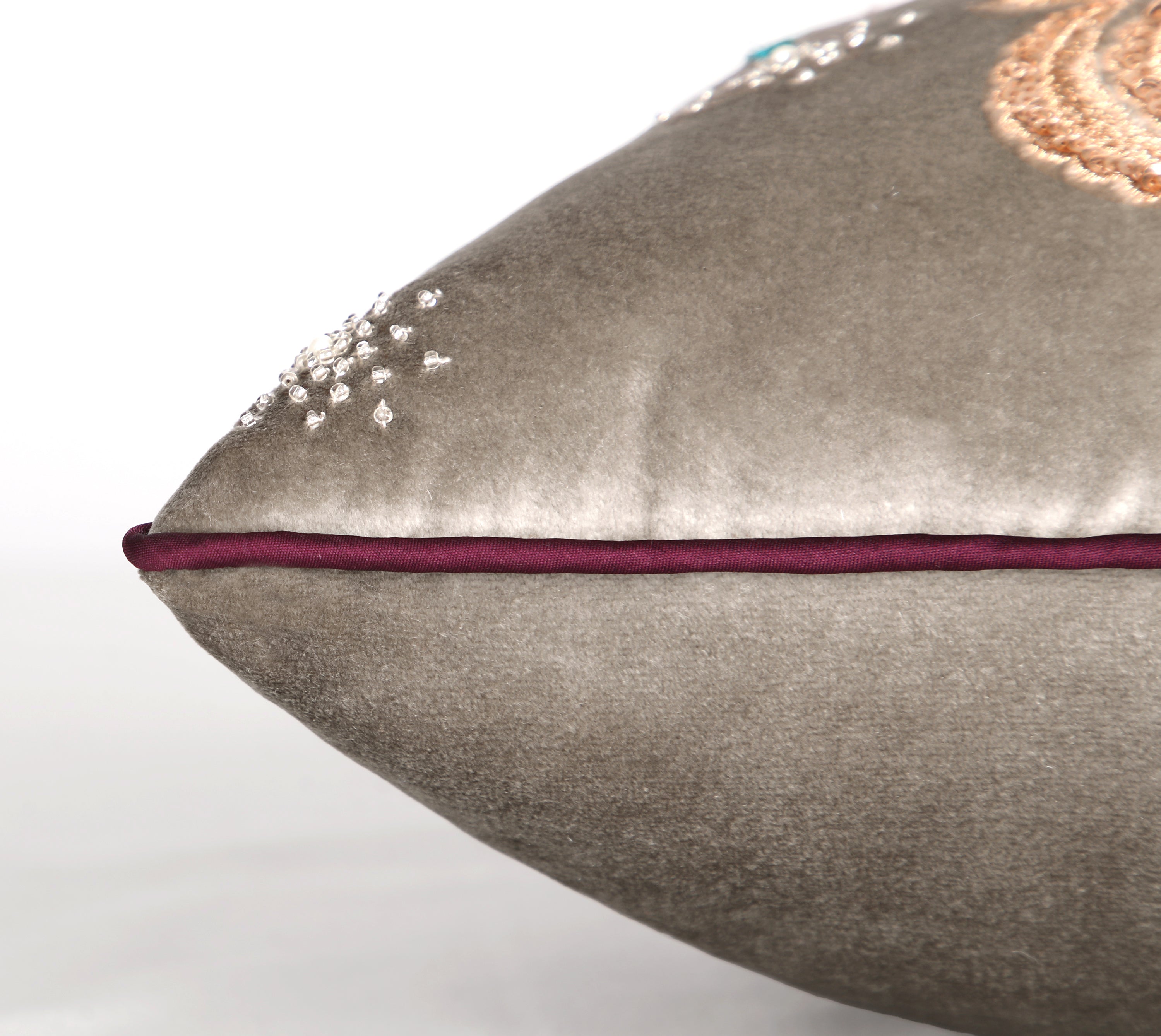 HERITAGE Grey Velvet Cushion Cover