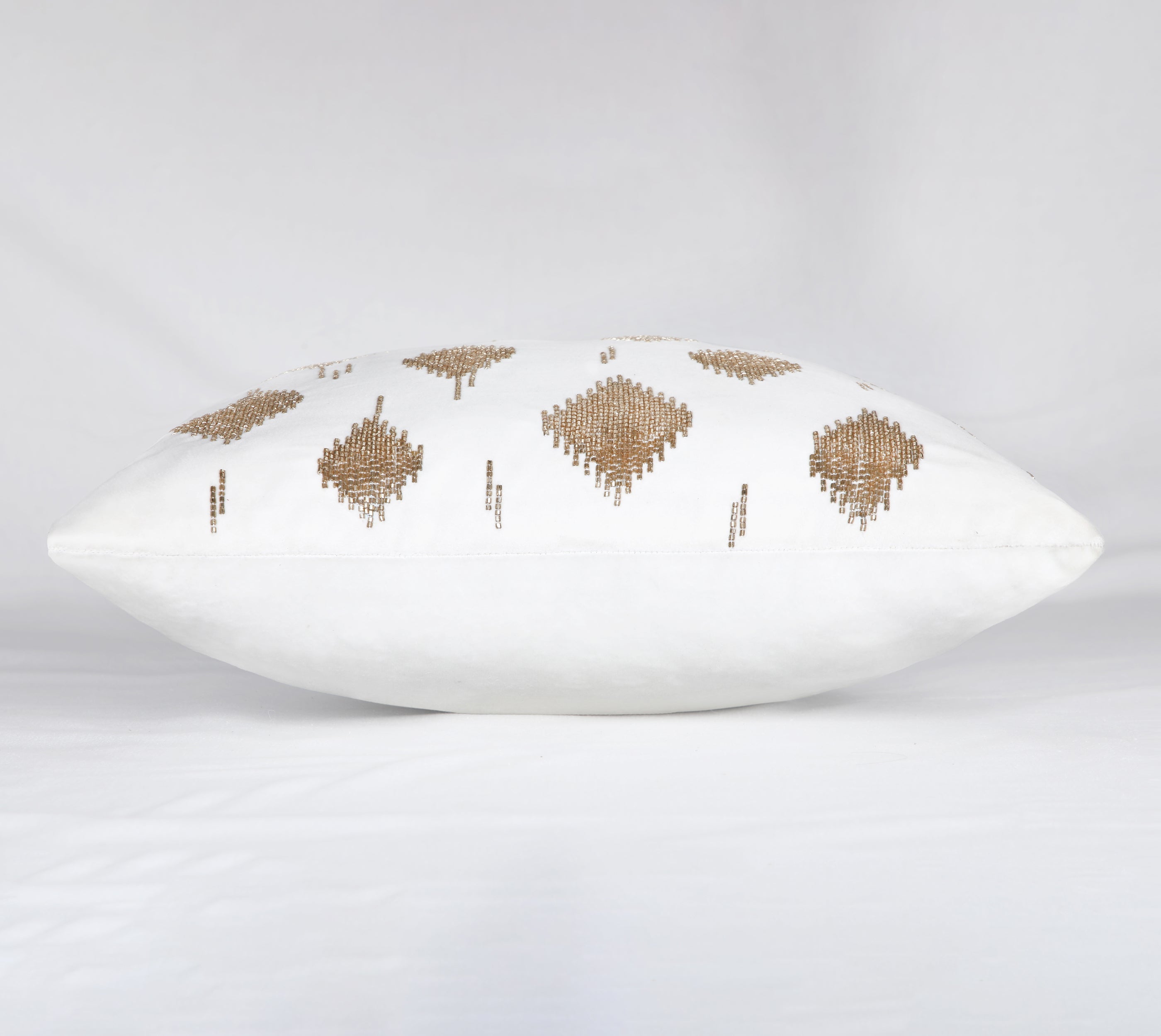 VEGA White Velvet Cushion Cover