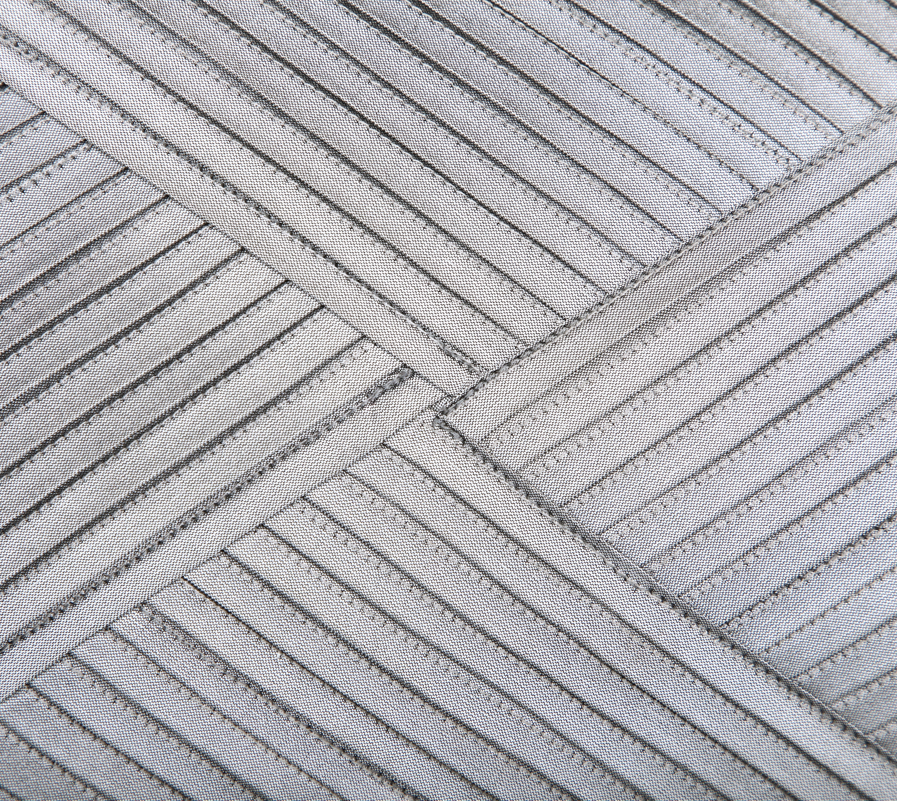 MELANGE Silver Grey Pleated Cushion Cover