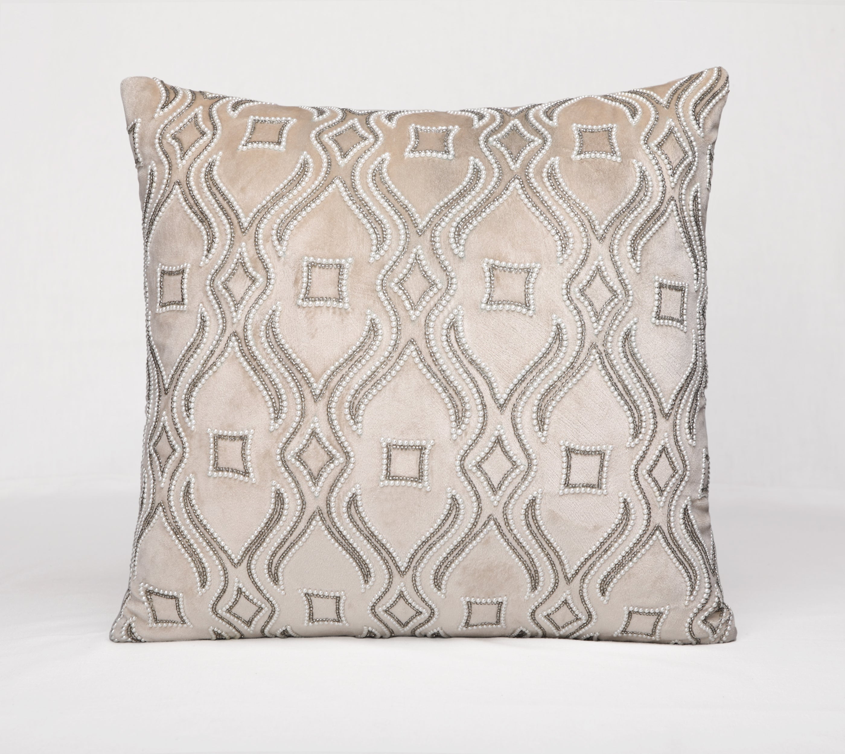 IRIS Ecru Velvet Cushion Cover