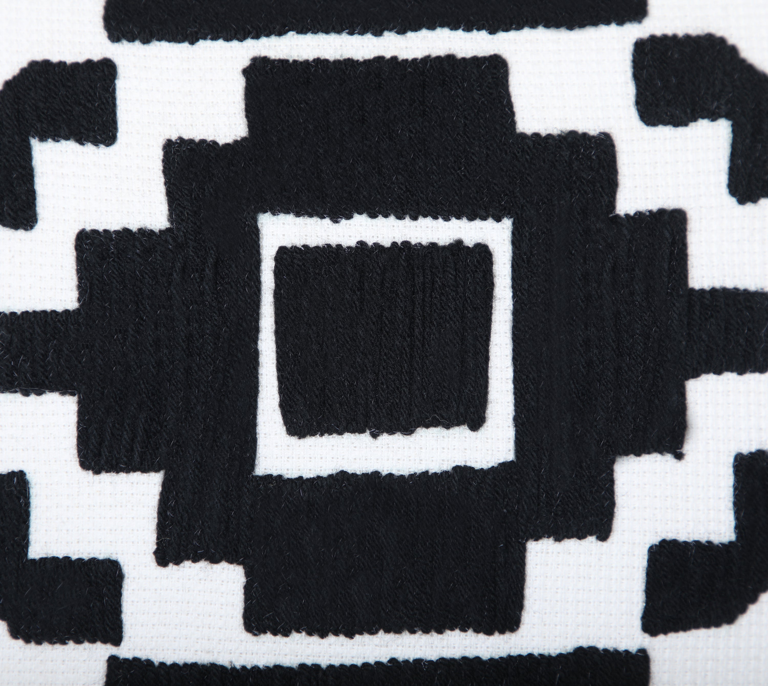 NAVAJO Off white Black Cotton Cushion Cover