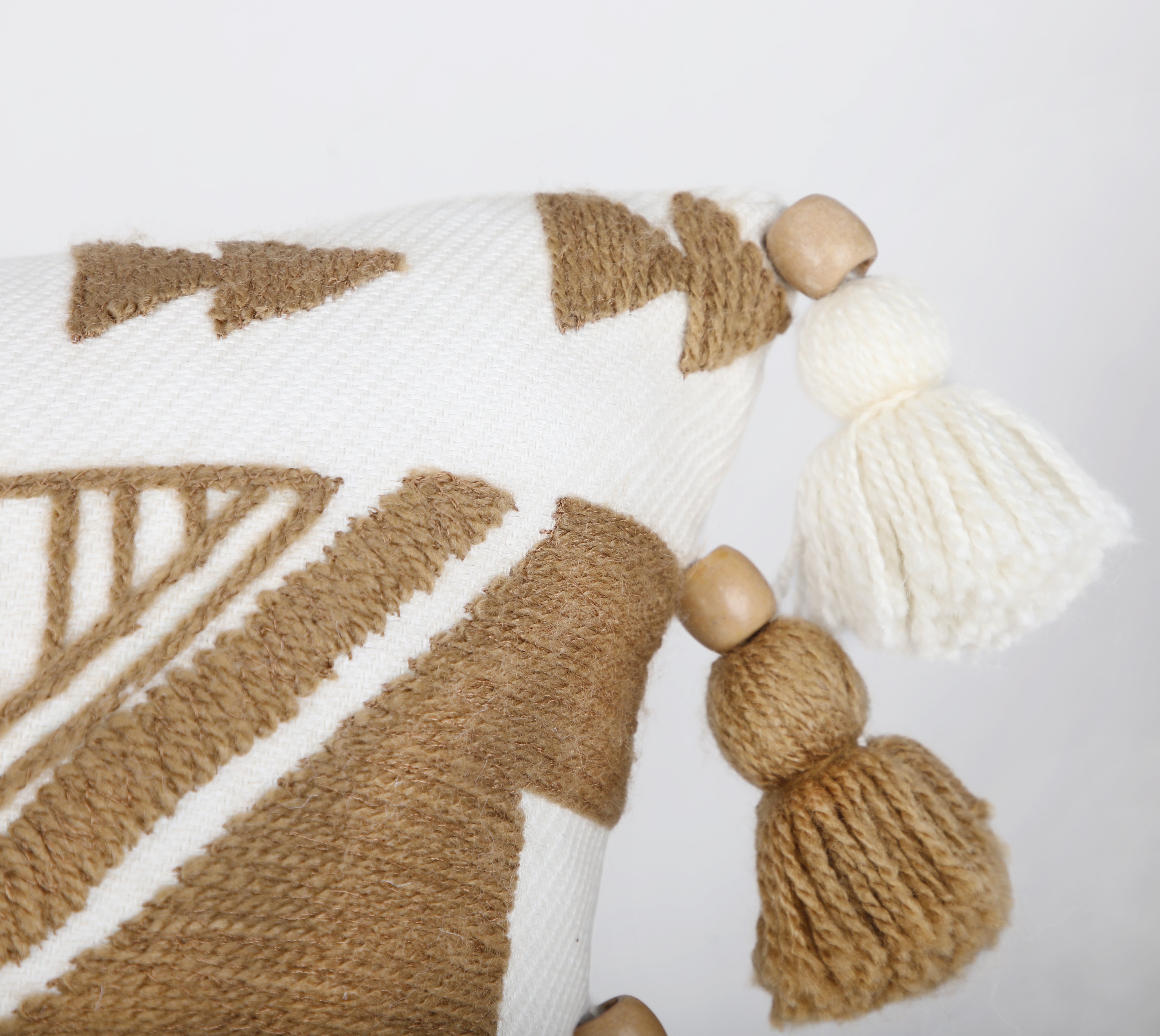 NAVAJO Off white Gold Cotton Cushion Cover