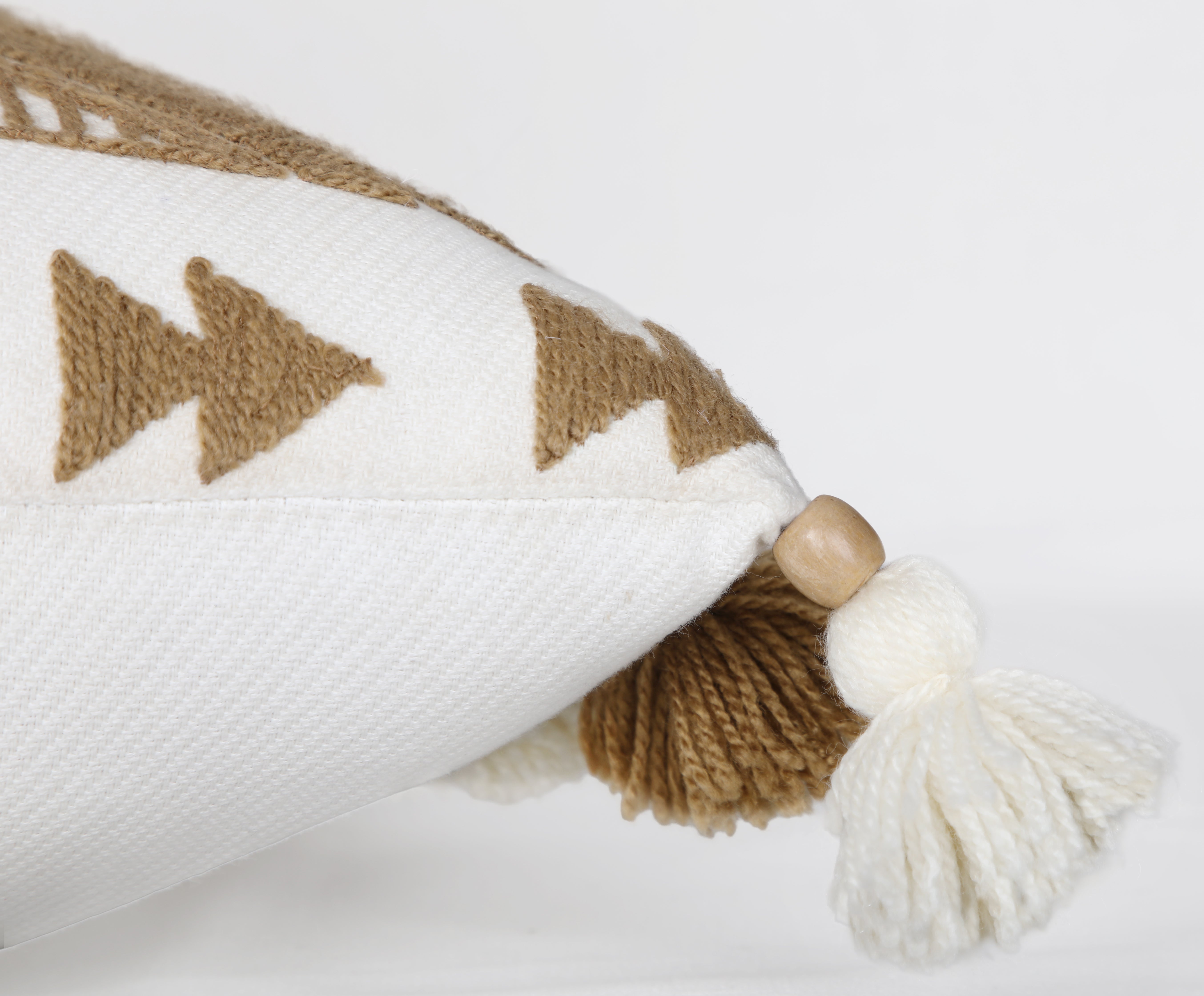 NAVAJO Off white Gold Cotton Cushion Cover