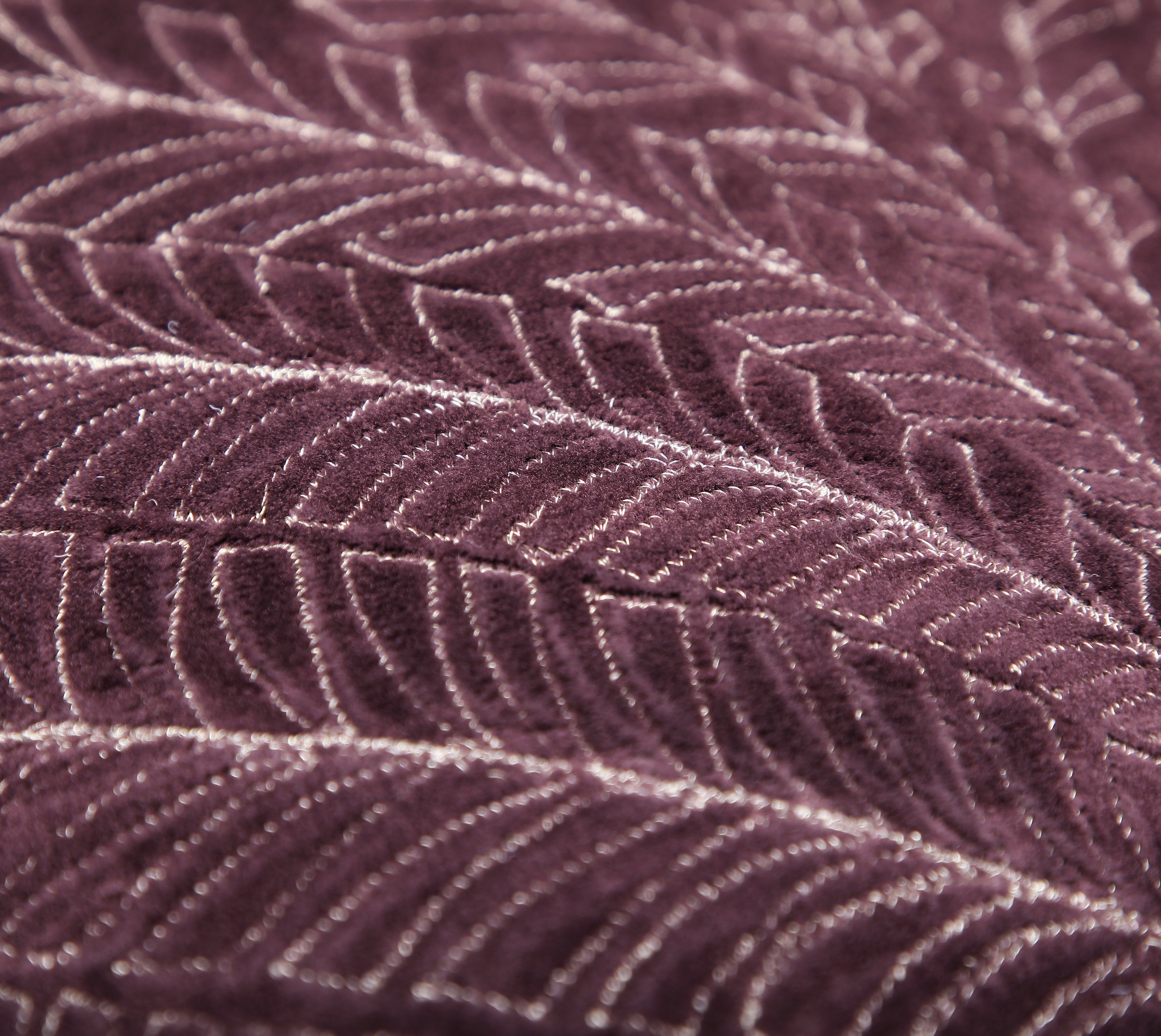 OPHELIA Purple Velvet Quilted Cushion Cover
