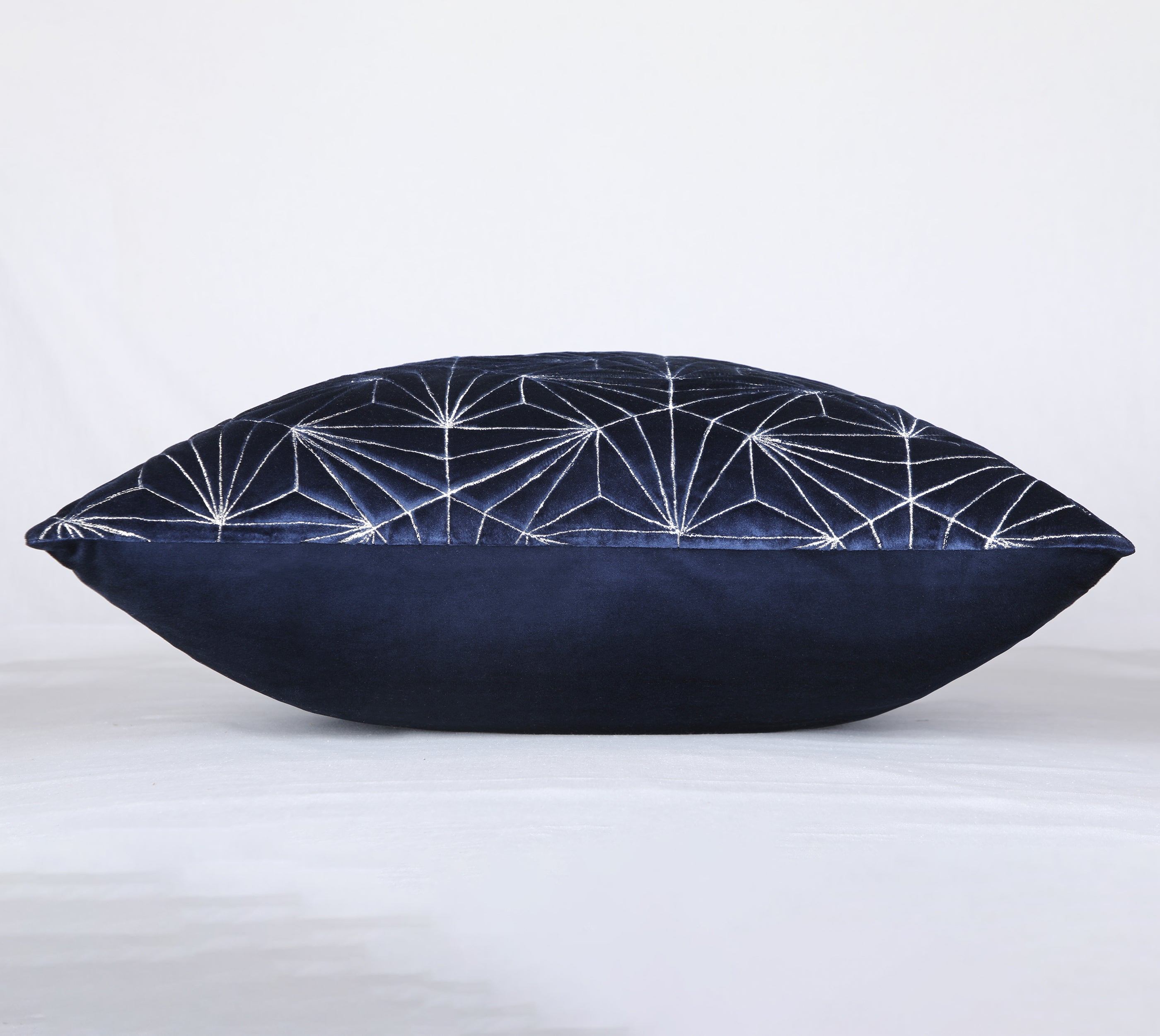 OPHELIA Navy Blue Quilted Velvet Cushion Cover