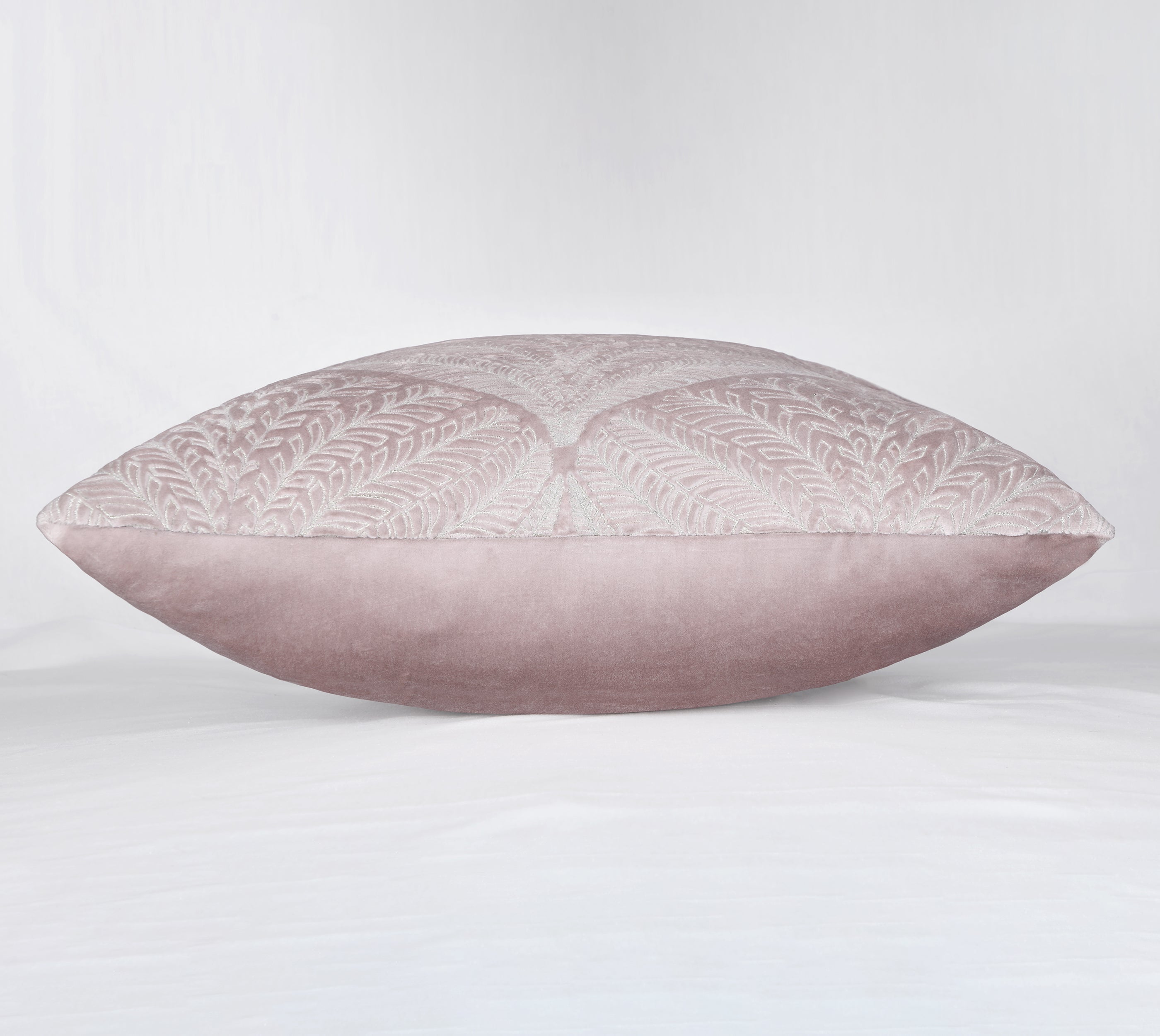 OPHELIA Pink Velvet Quilted Cushion Cover