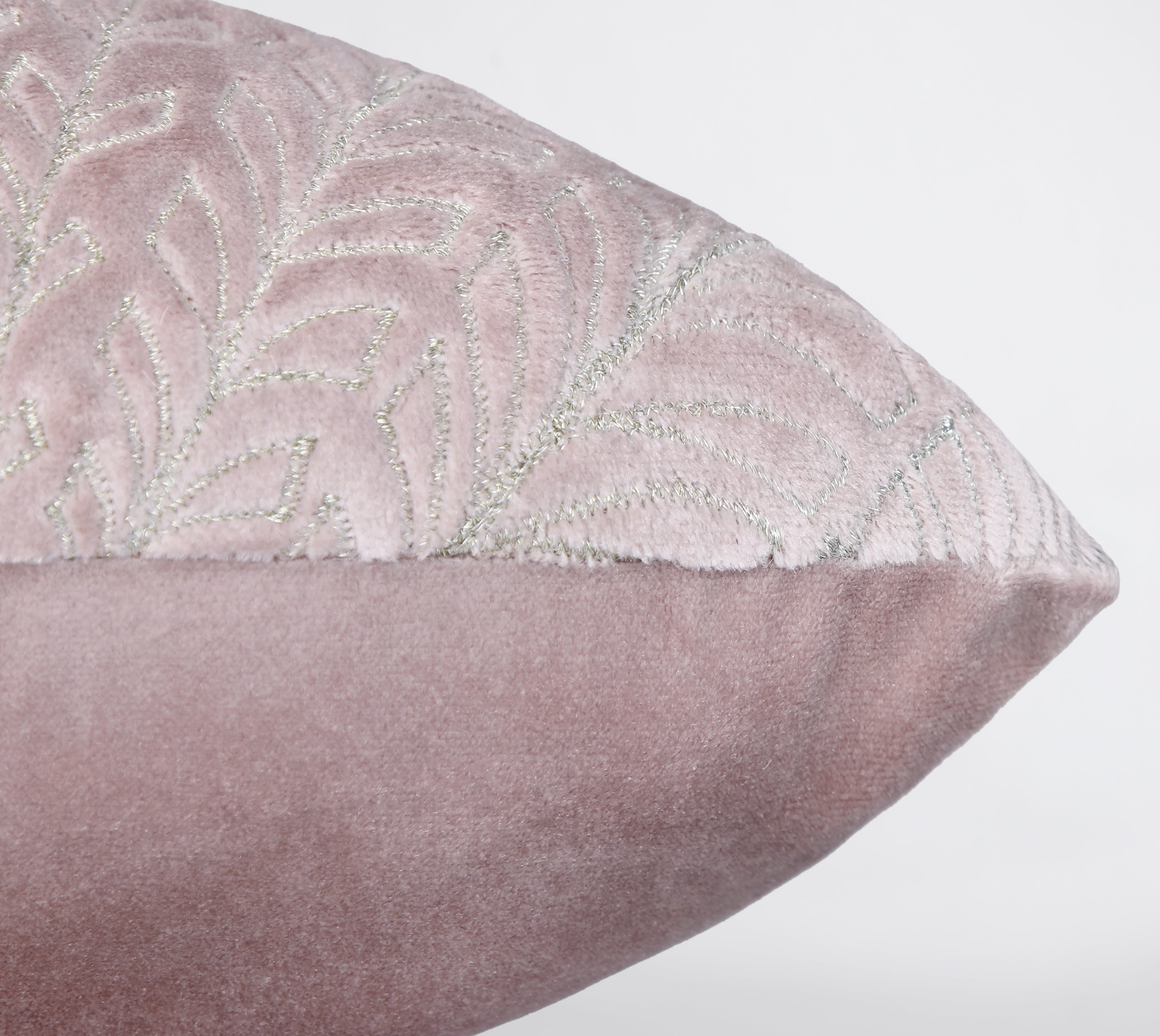 OPHELIA Pink Velvet Quilted Cushion Cover