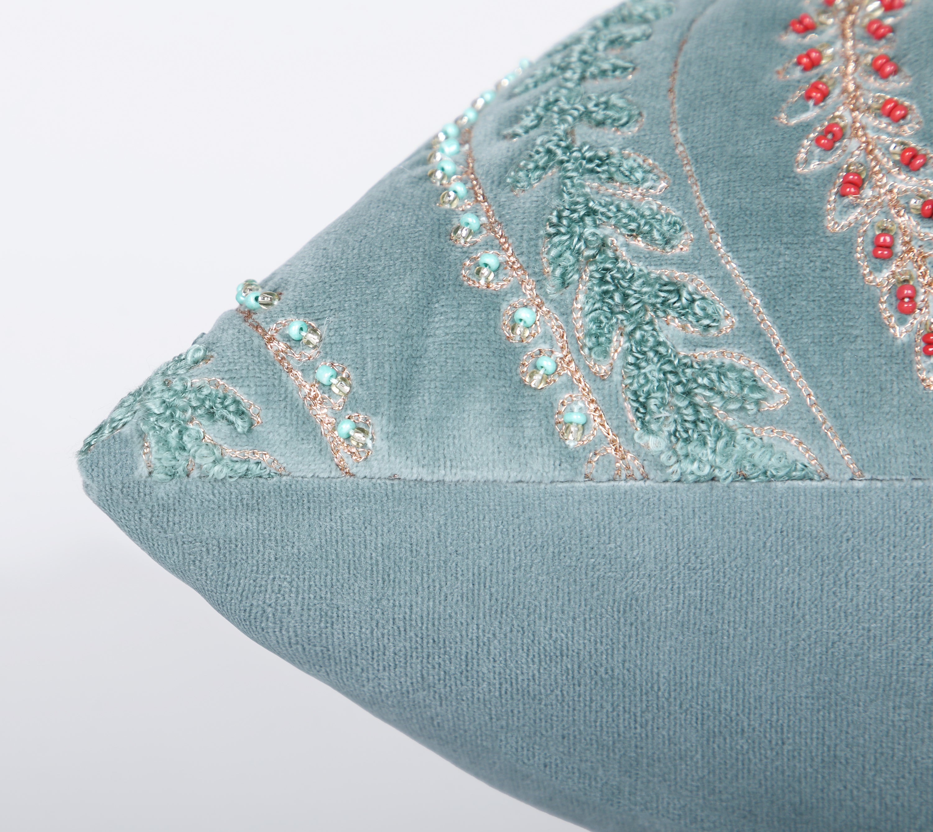 OPHELIA Blue Velvet Cushion Cover