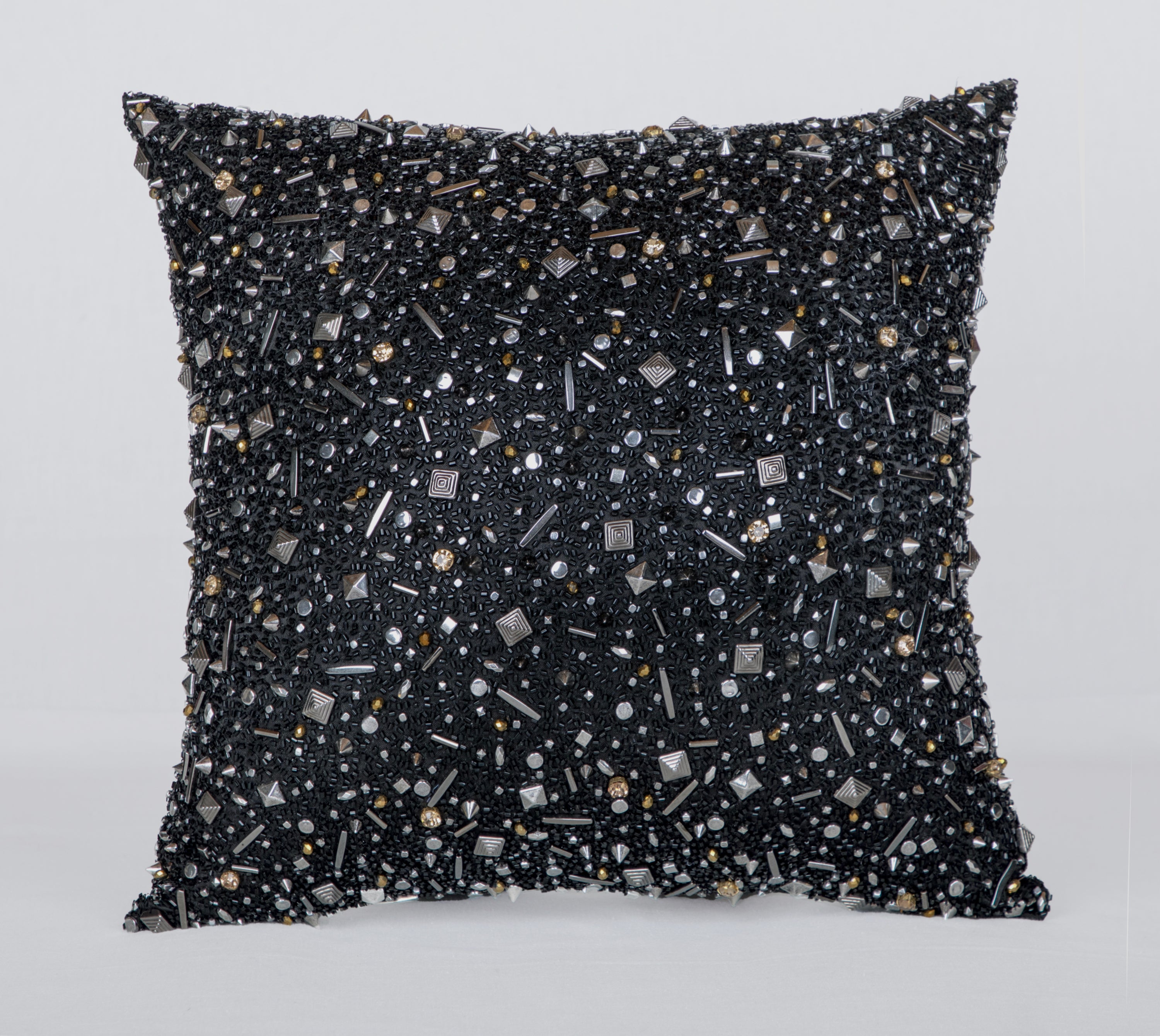 FORTUNE Black Bling Satin Cushion Cover