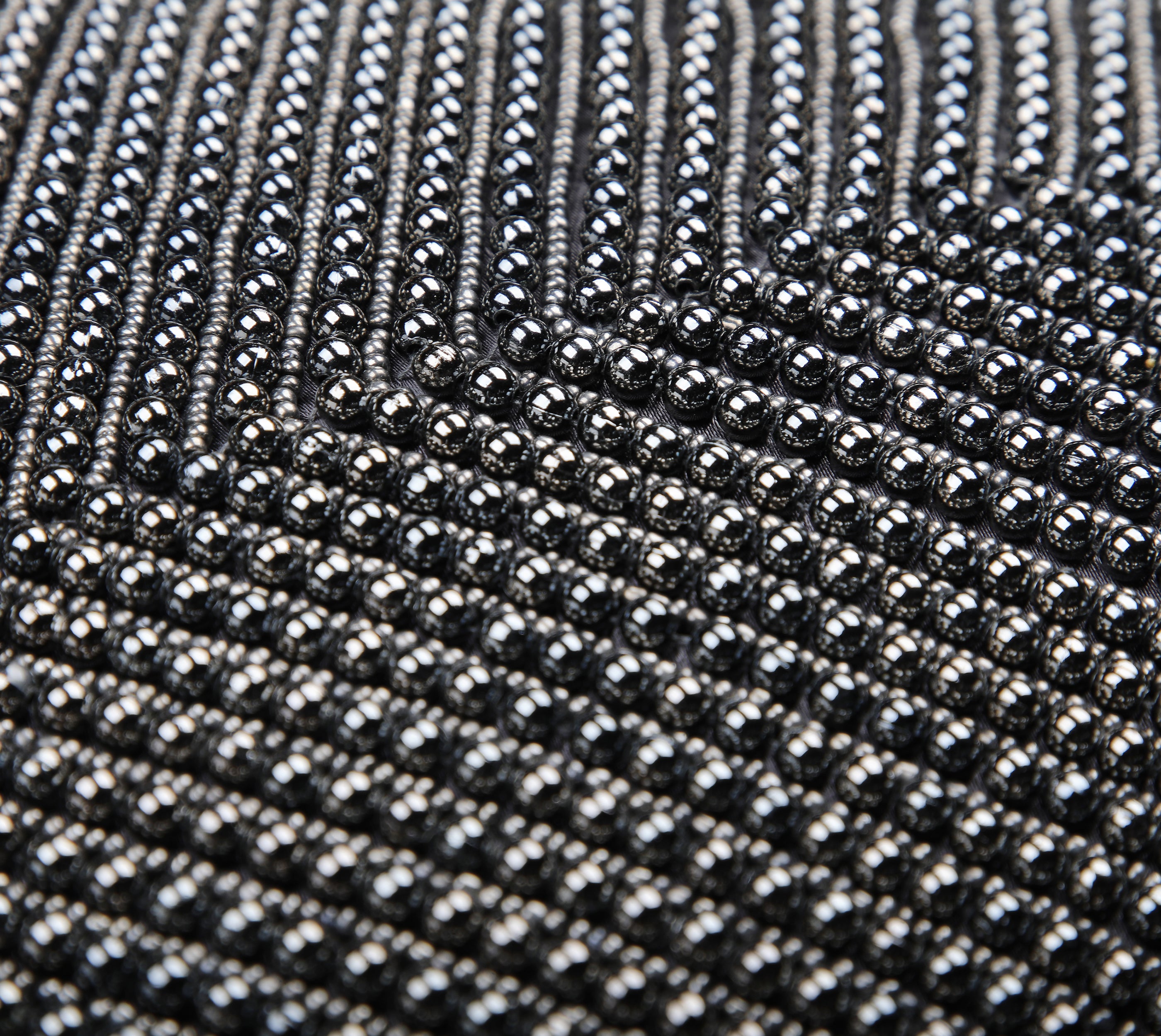 CAPIZ Gunmetal Grey Beaded Cushion Cover