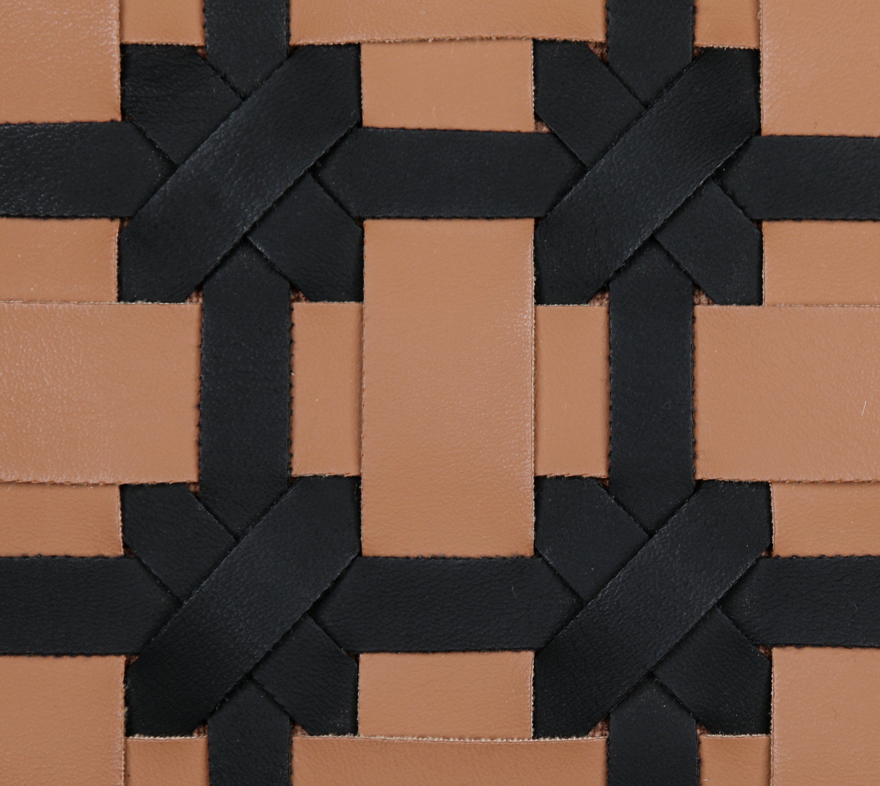 DREAMWEAVER Brown Black Faux Leather Cushion Cover