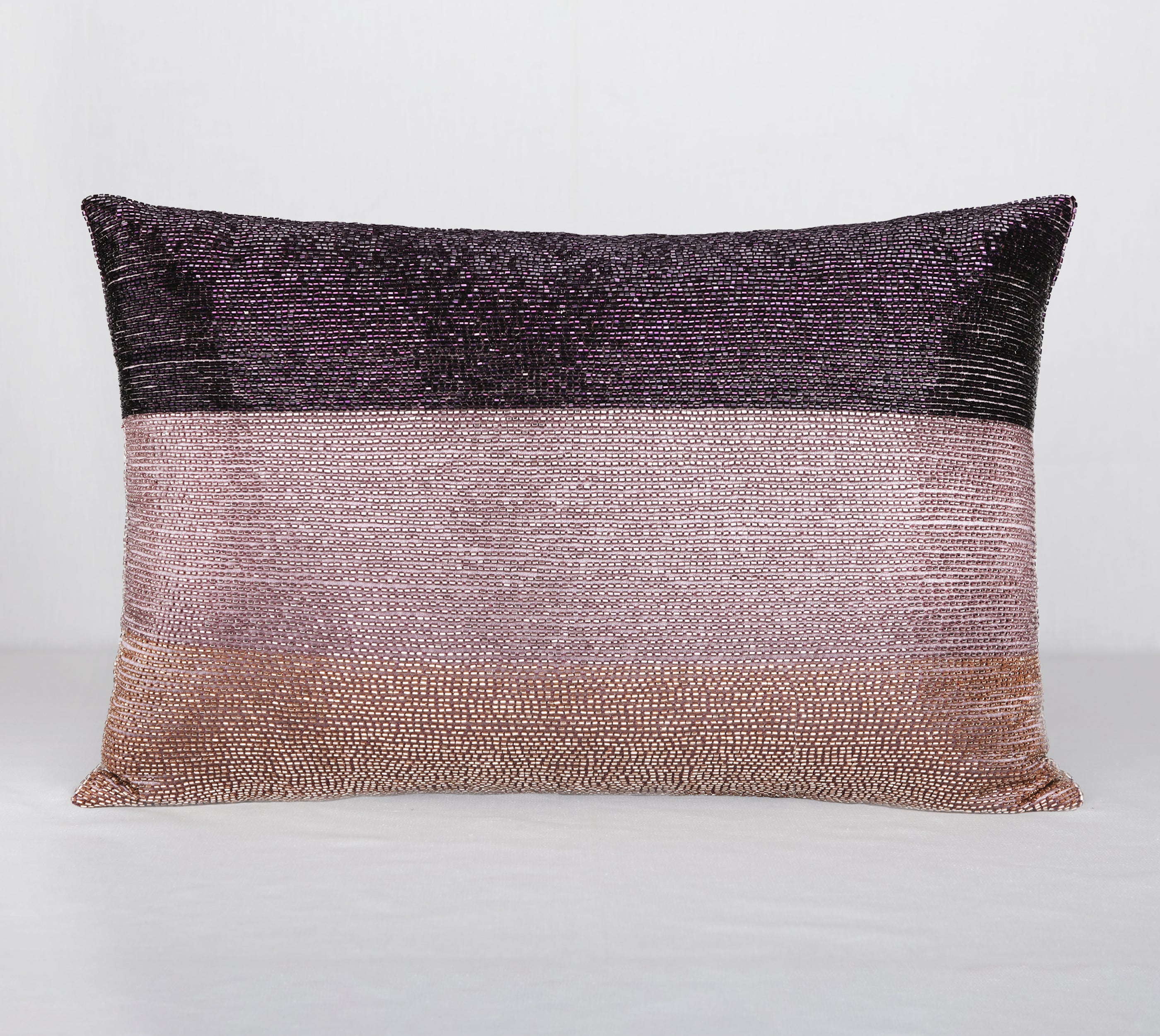 DAZZLE Purple Beaded Cushion Cover