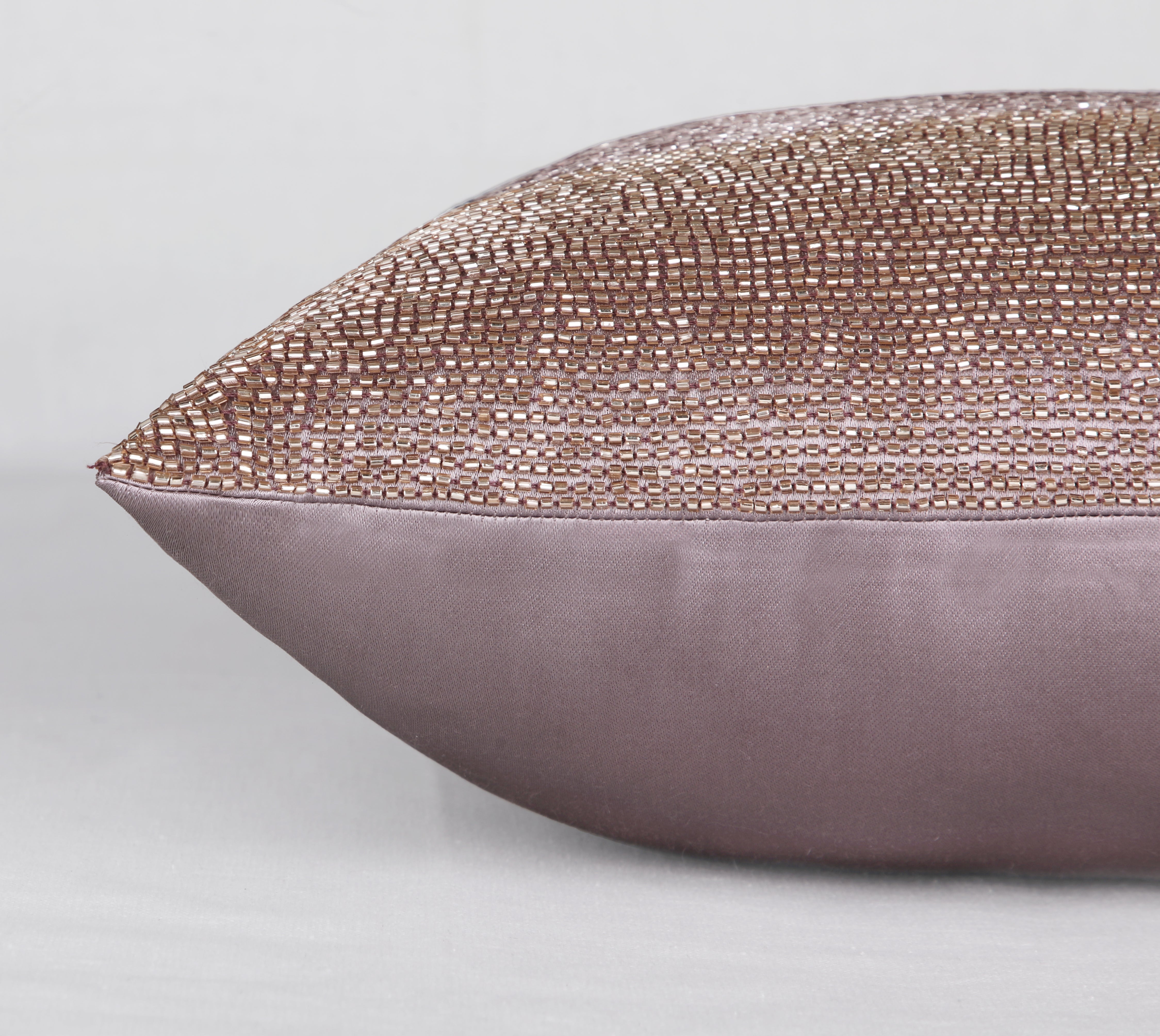 DAZZLE Purple Beaded Cushion Cover