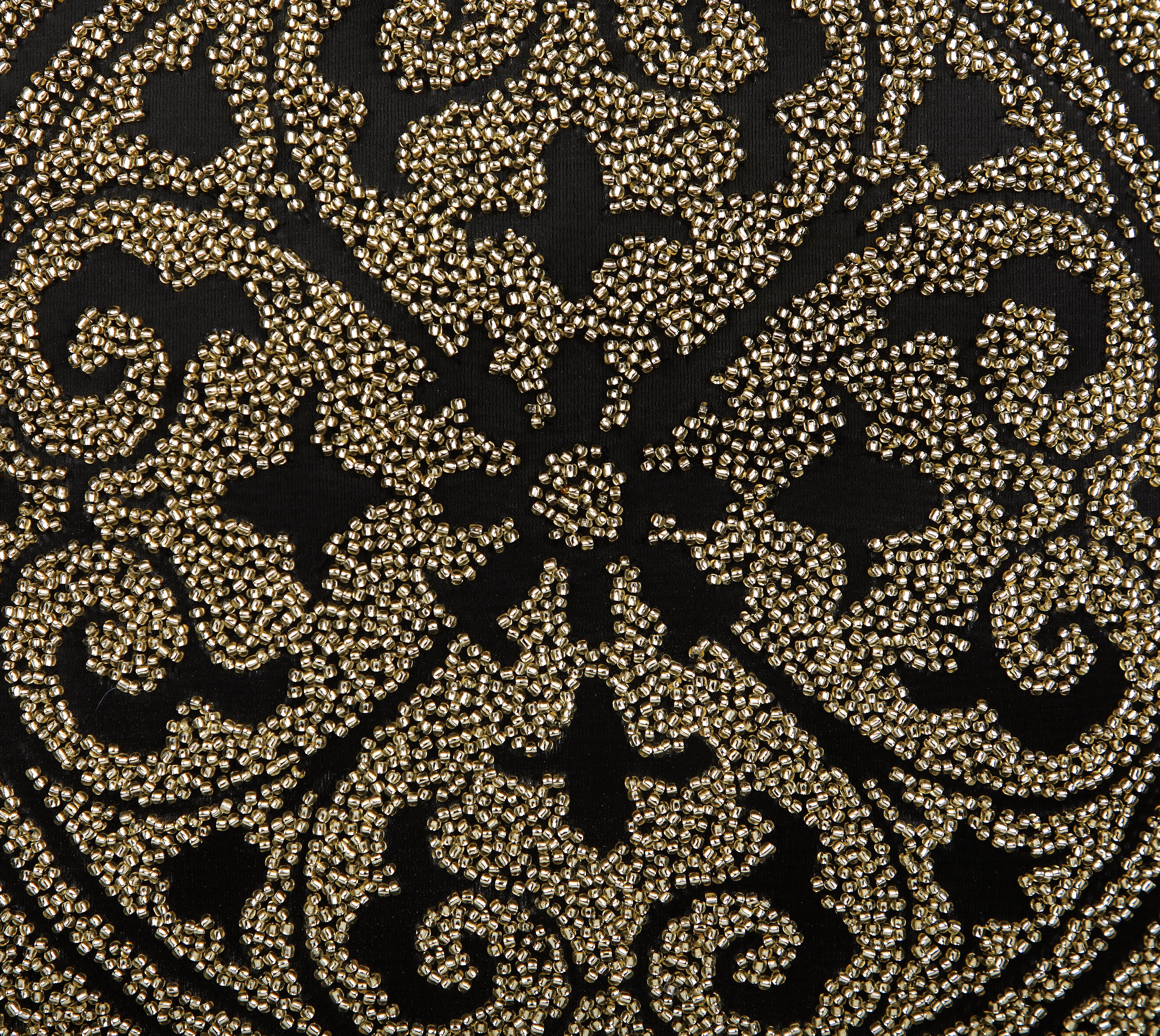 PATINA Black Gold Beaded Cushion Cover