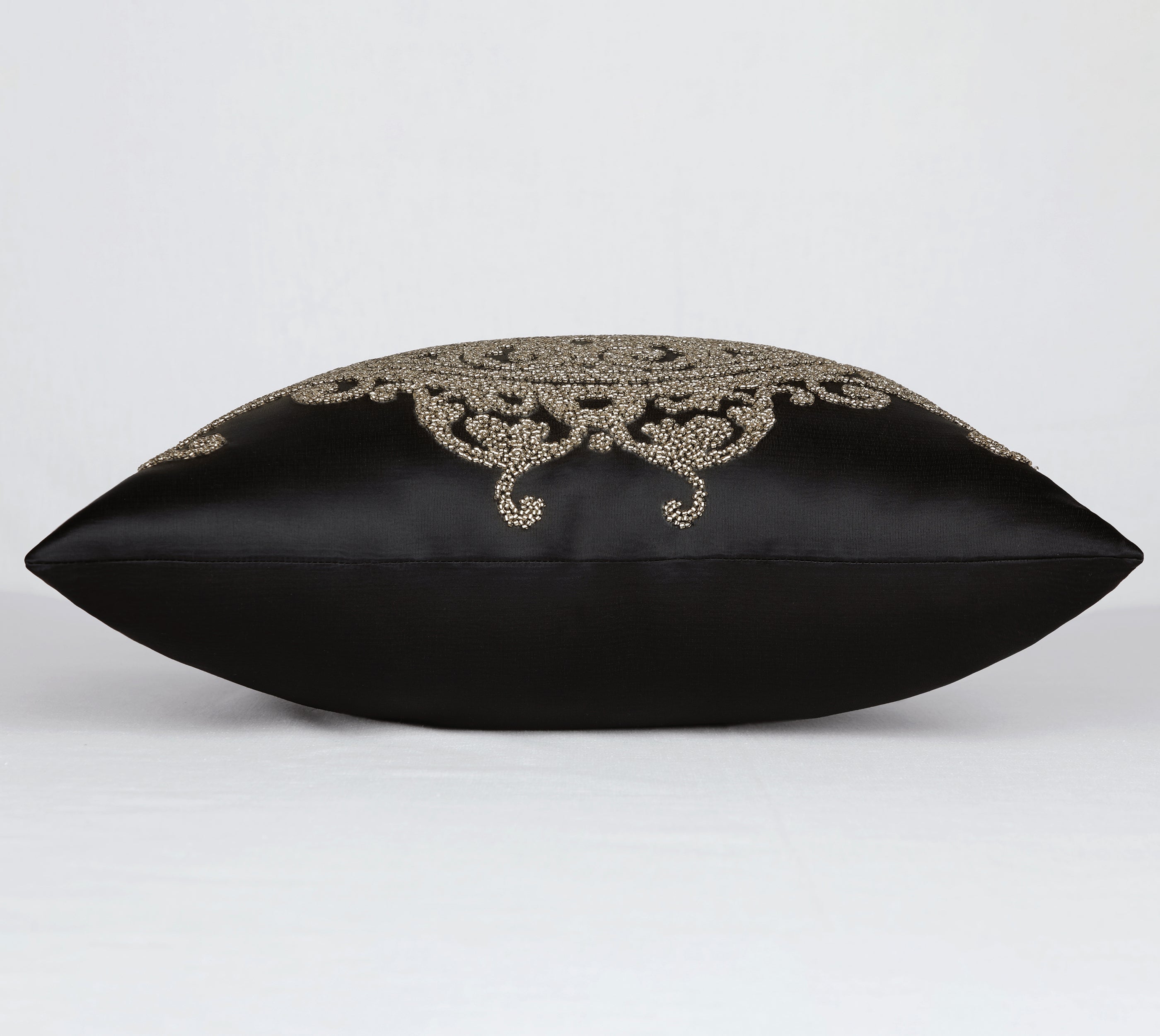 PATINA Black Gold Beaded Cushion Cover