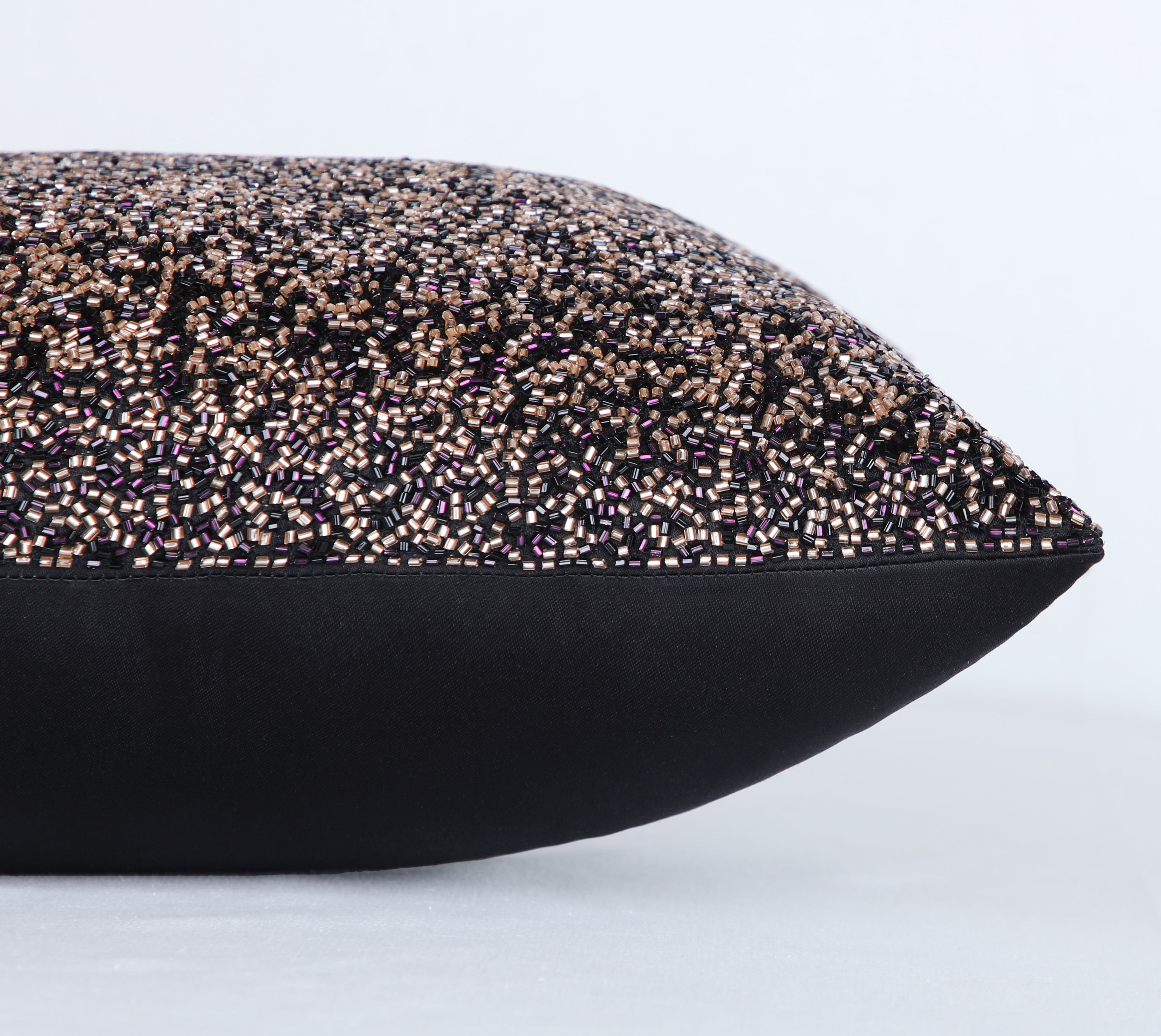 STARDUST Black Purple beaded Cushion cover