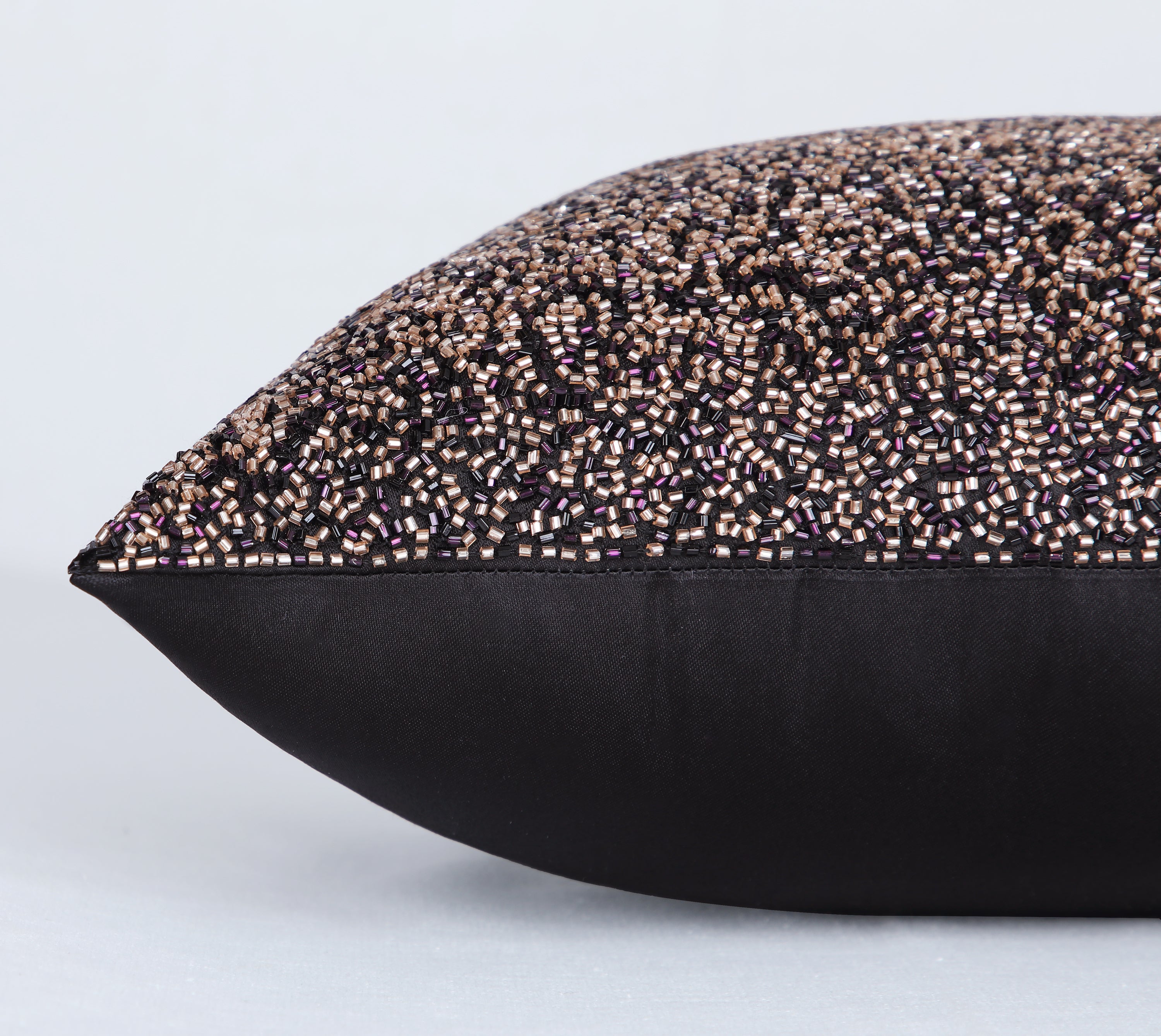 STARDUST Black Purple beaded Cushion cover
